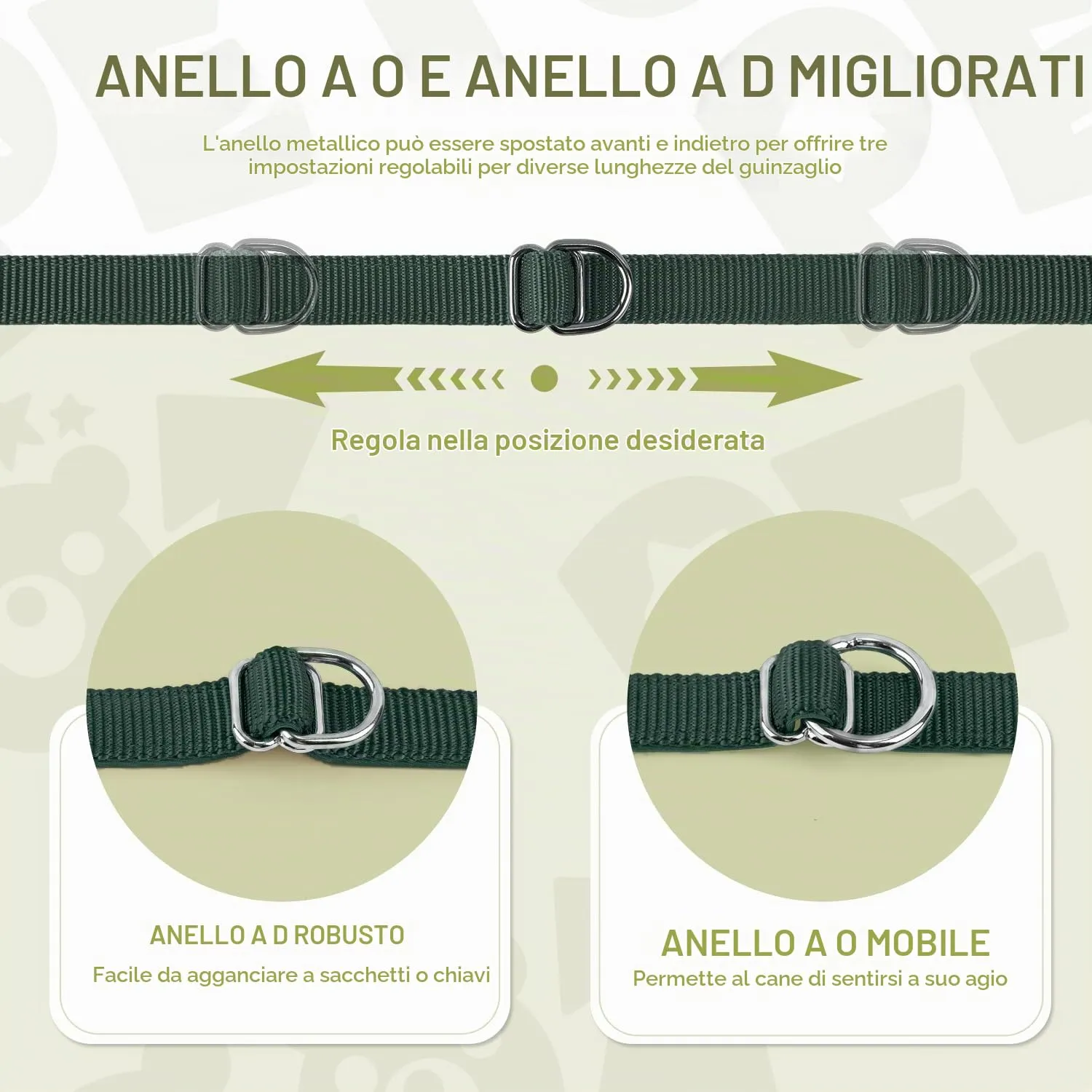 PETCOOZ Guinzaglio Addestramento per Cani Doppio, 3M Regolabile, Multifunzionale - immagine 6