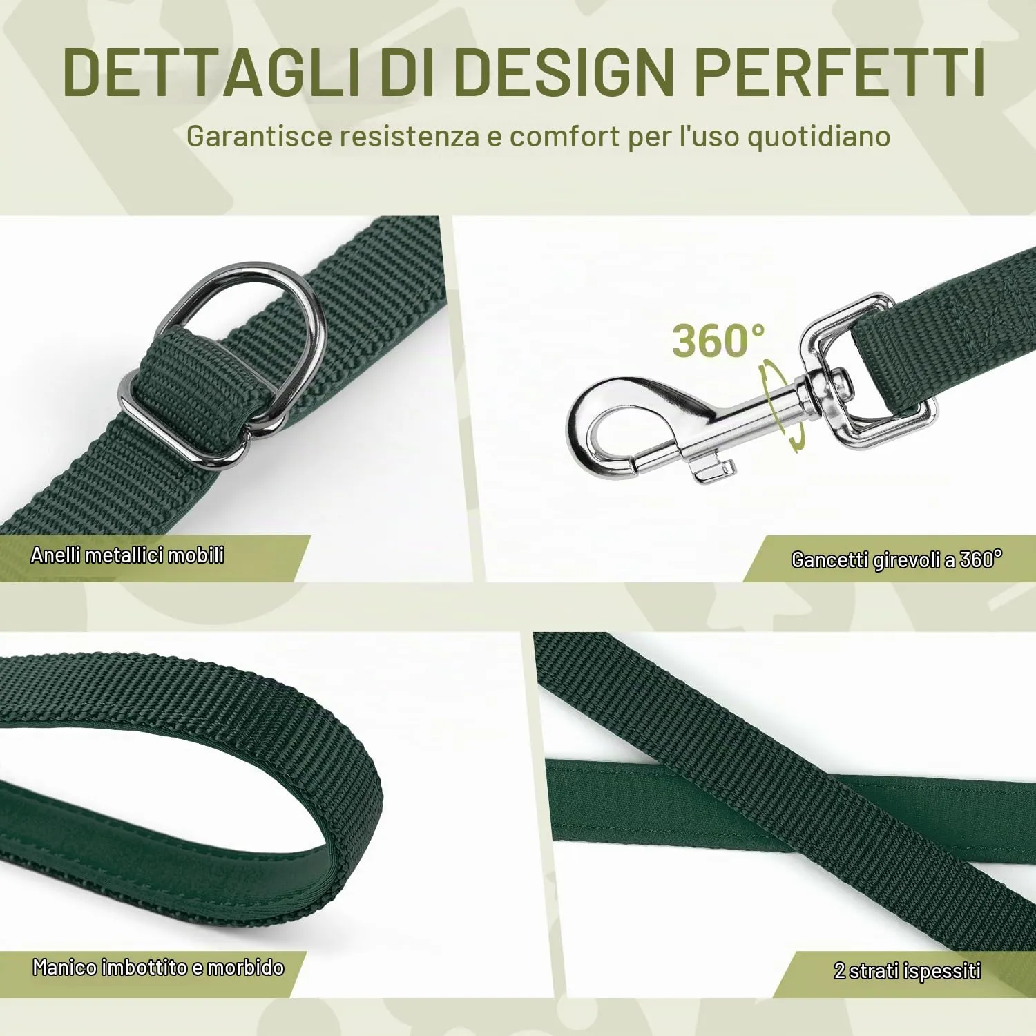 PETCOOZ Guinzaglio Addestramento per Cani Doppio, 3M Regolabile, Multifunzionale - immagine 7