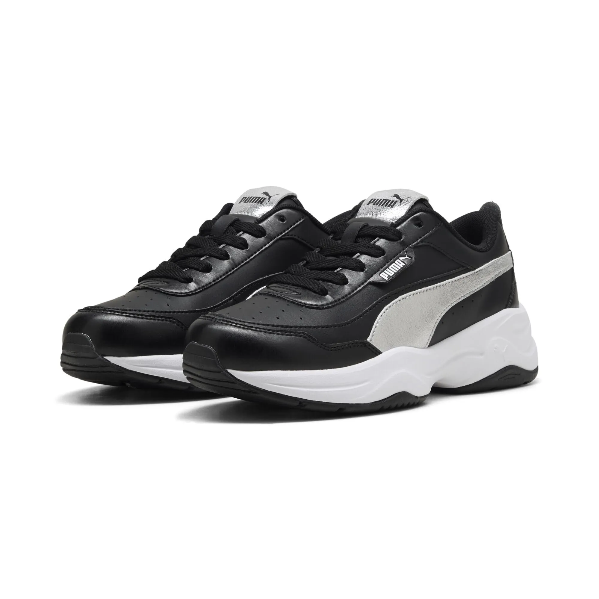 PUMA Cilia Mode Metallic Whisper Sneaker, Black Silver White, 40 EU - immagine 1
