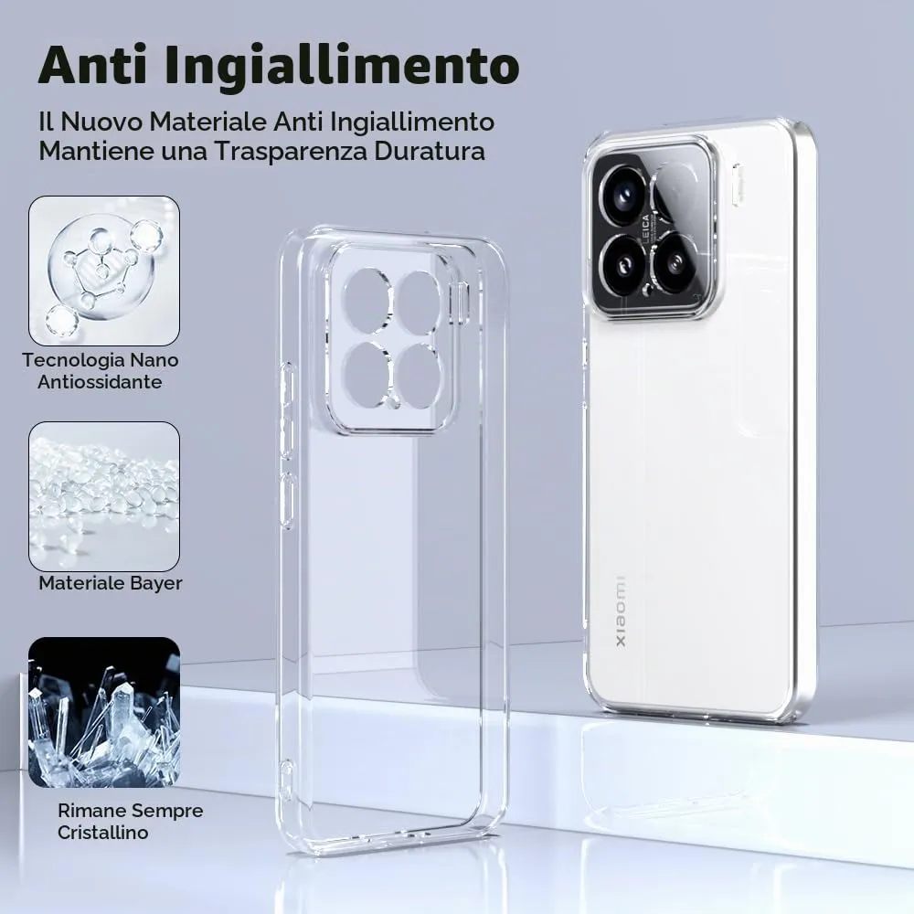 Captor Cover Trasparente per Xiaomi 15 5G, Custodia TPU in Silicone Flessibile - immagine 4