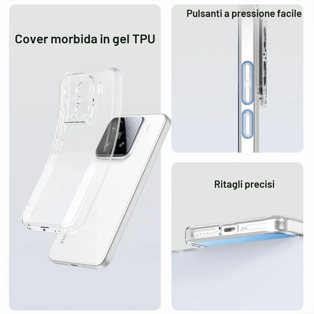 Captor Cover Trasparente per Xiaomi 15 5G, Custodia TPU in Silicone Flessibile - immagine 5