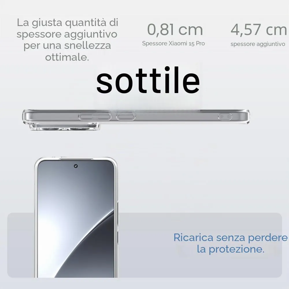 Captor Cover Trasparente per Xiaomi 15 Pro 5G, Custodia in Silicone TPU Flessibile - immagine 7