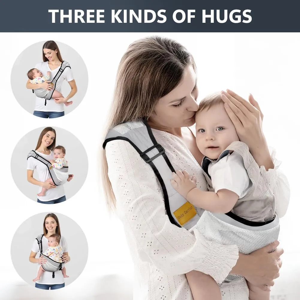 AOOWU Fascia Porta Bambino Traspirante, Marsupio Ergonomico Regolabile per Neonati 0-36 Mesi, Carico Max 25 Kg - immagine 4