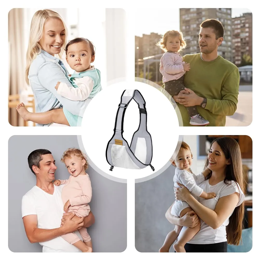 AOOWU Fascia Porta Bambino Traspirante, Marsupio Ergonomico Regolabile per Neonati 0-36 Mesi, Carico Max 25 Kg - immagine 7