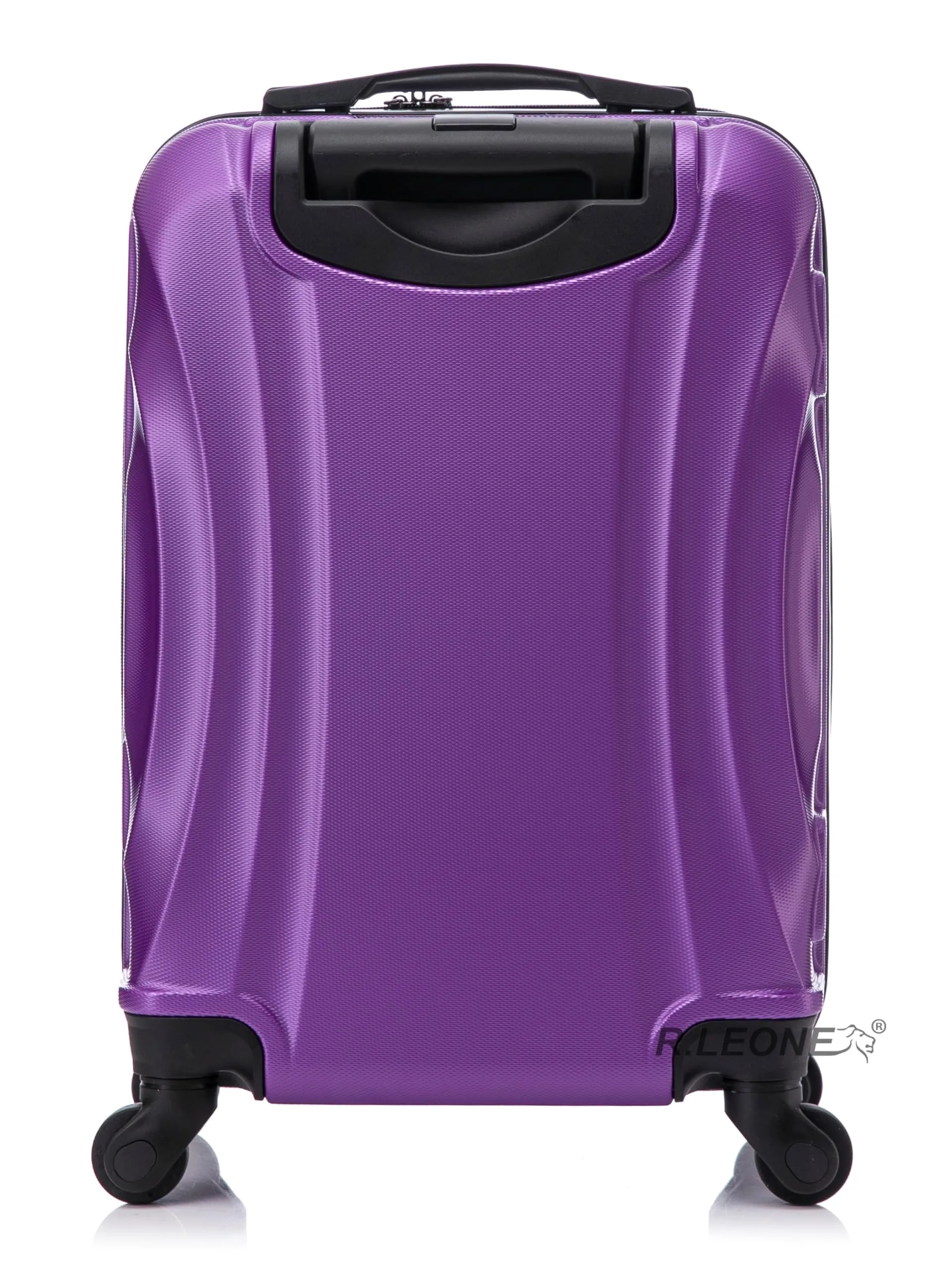 R.Leone Trolley Bagaglio a Mano 55x35x25 cm in ABS 4 Ruote 20373FR Viola - immagine 2