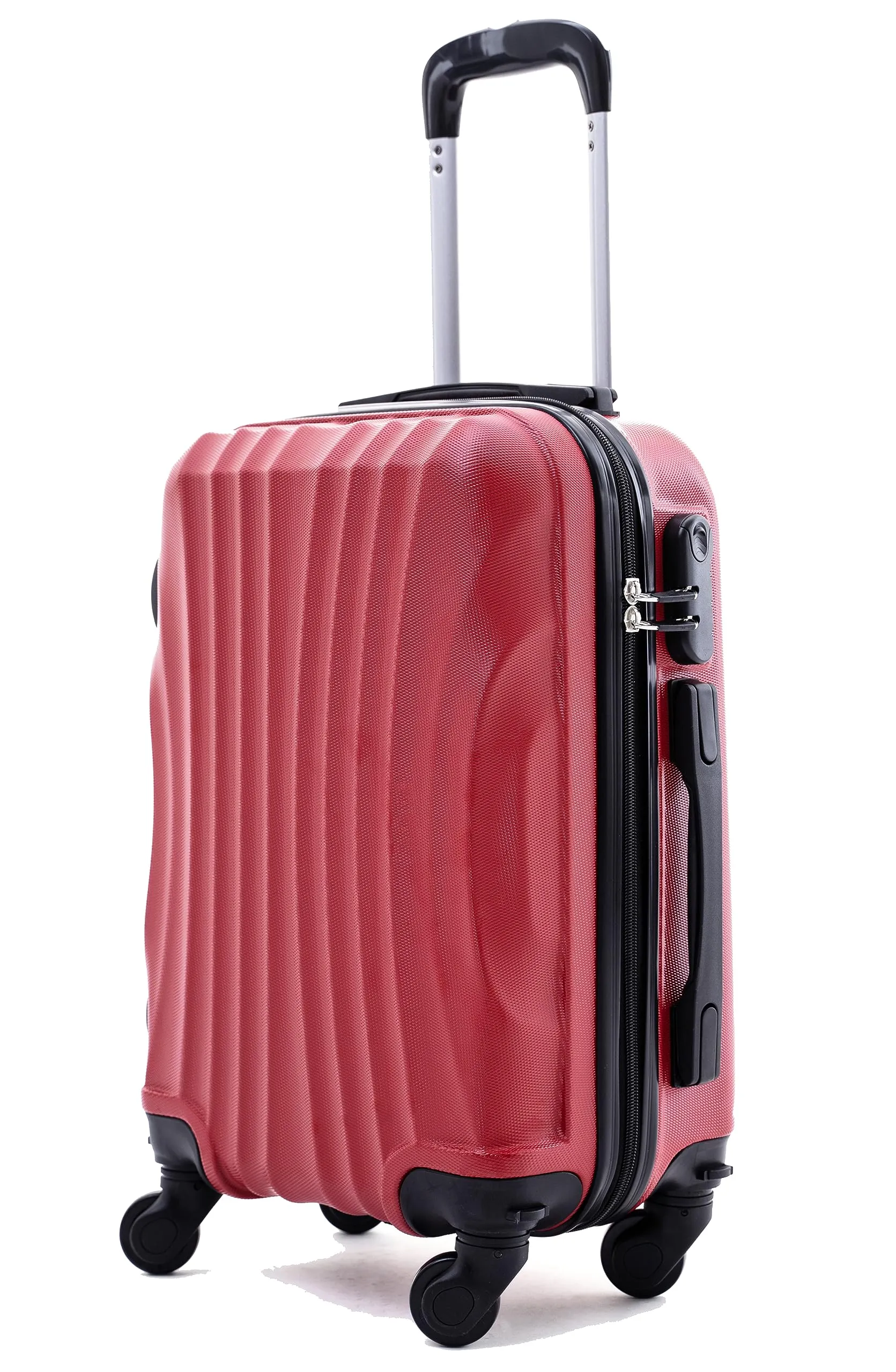 R.Leone Trolley in ABS 2037MAX Bagaglio a Mano con 4 Ruote Rimovibili 60x40x20 cm (Rosso) - immagine 1