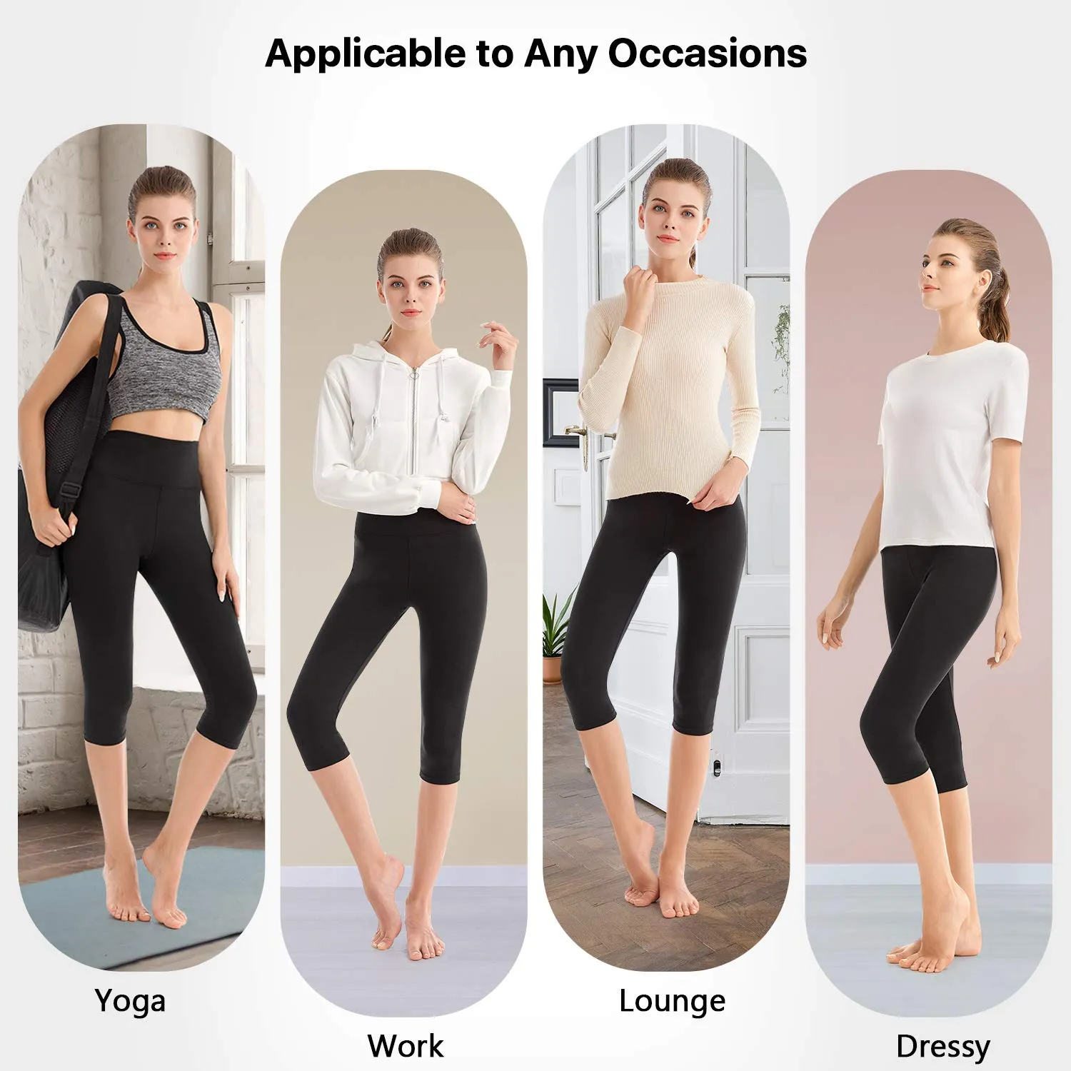Sinophant Leggings Capri Vita Alta Donna, S-M, Blu Reale - immagine 5