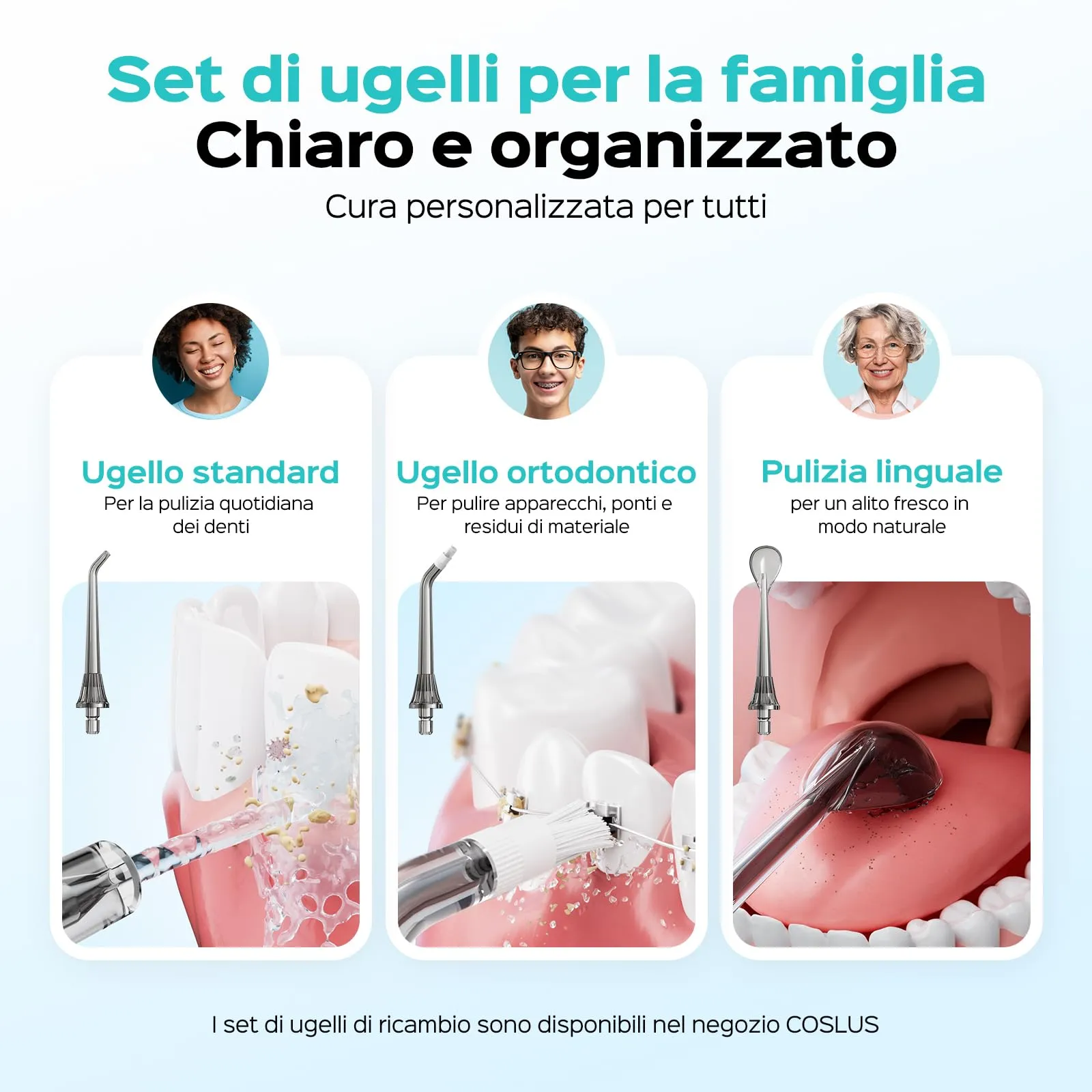 COSLUS C51 Idropulsore Dentale, Nero - immagine 9