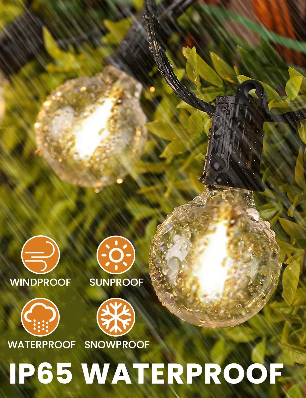 ZOTOYI G40 Outdoor String Lights 200FT/60M (2x30M), 84 LED Bulbs (2-Pack) - immagine 3