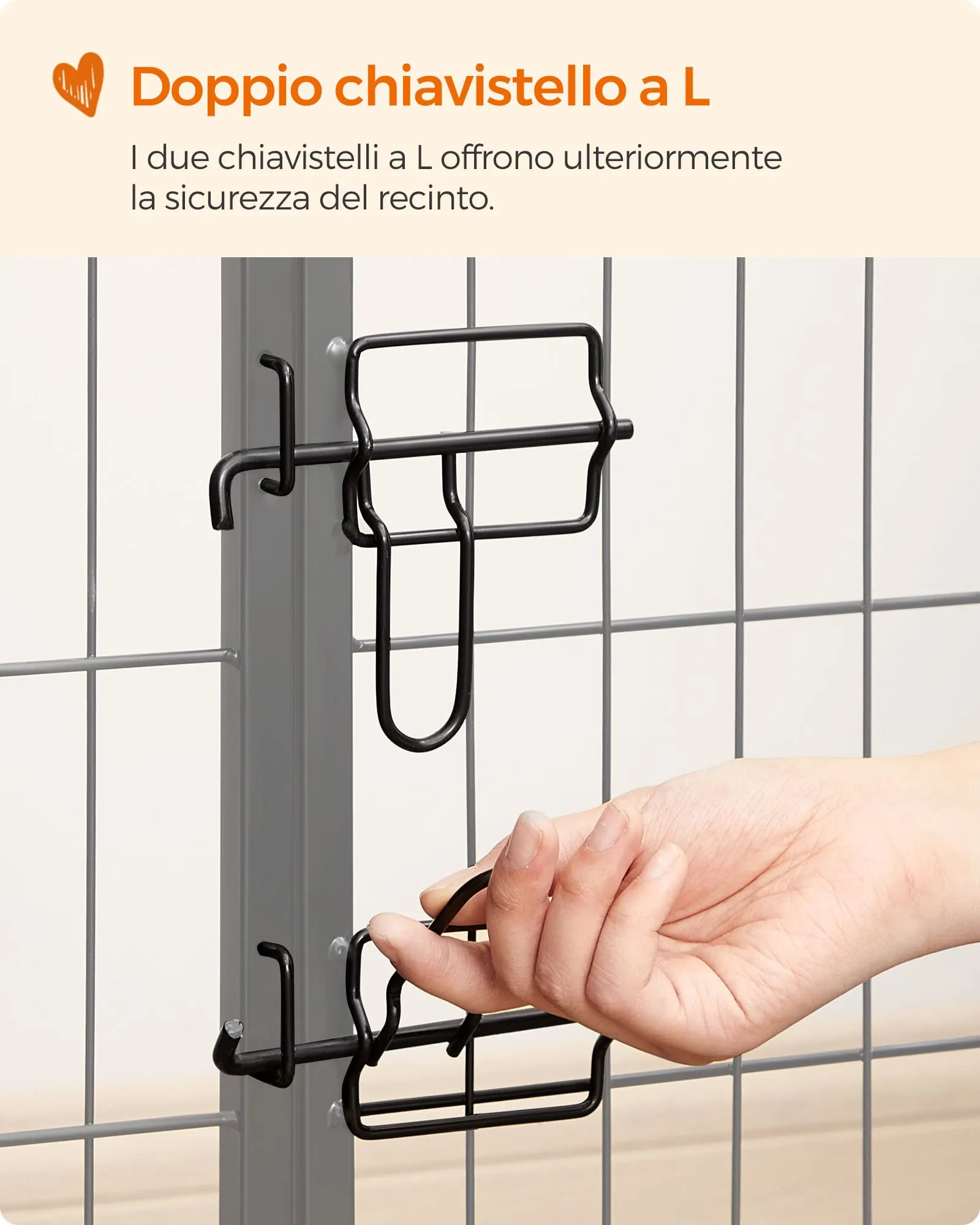 Feandrea Recinto per Animali Box per Cani, 8 Pannelli 77 x 80 cm, Nero PPK88H - immagine 8