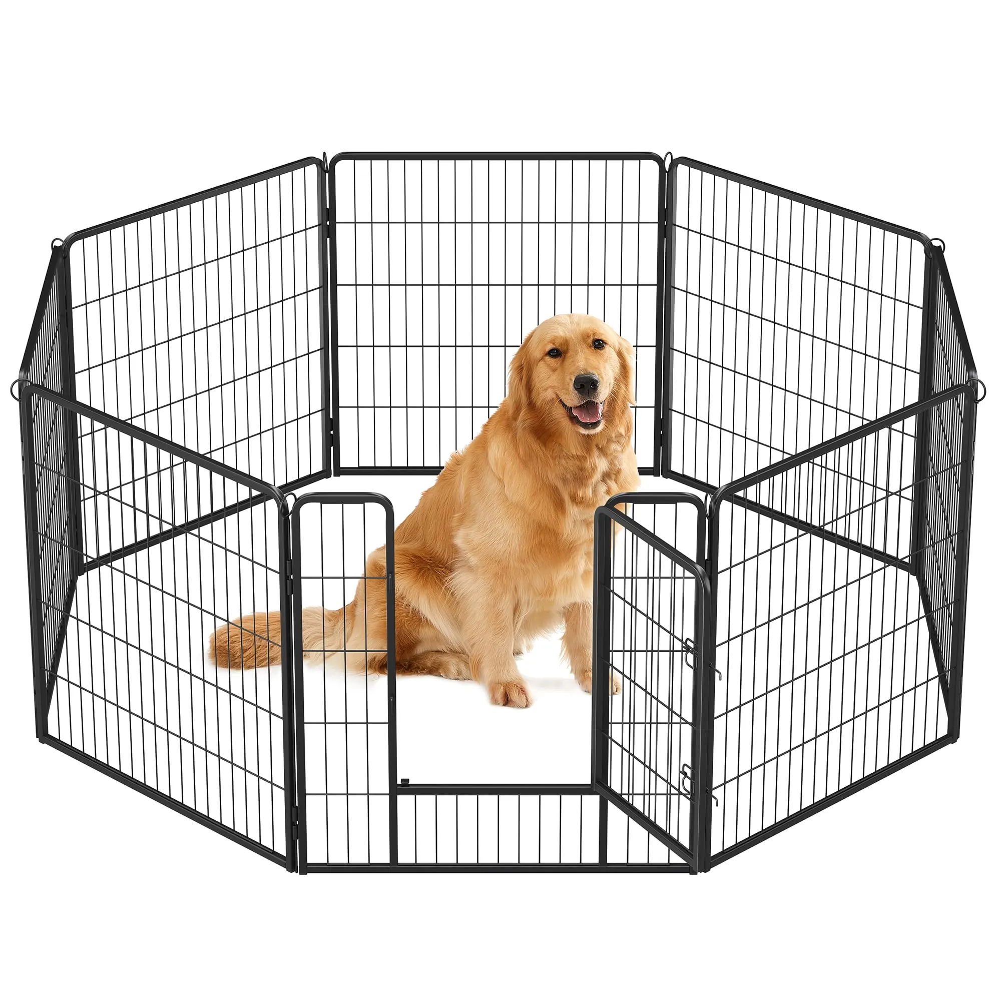 Feandrea Recinto per Animali Box per Cani, 8 Pannelli 77 x 80 cm, Nero PPK88H - immagine 9