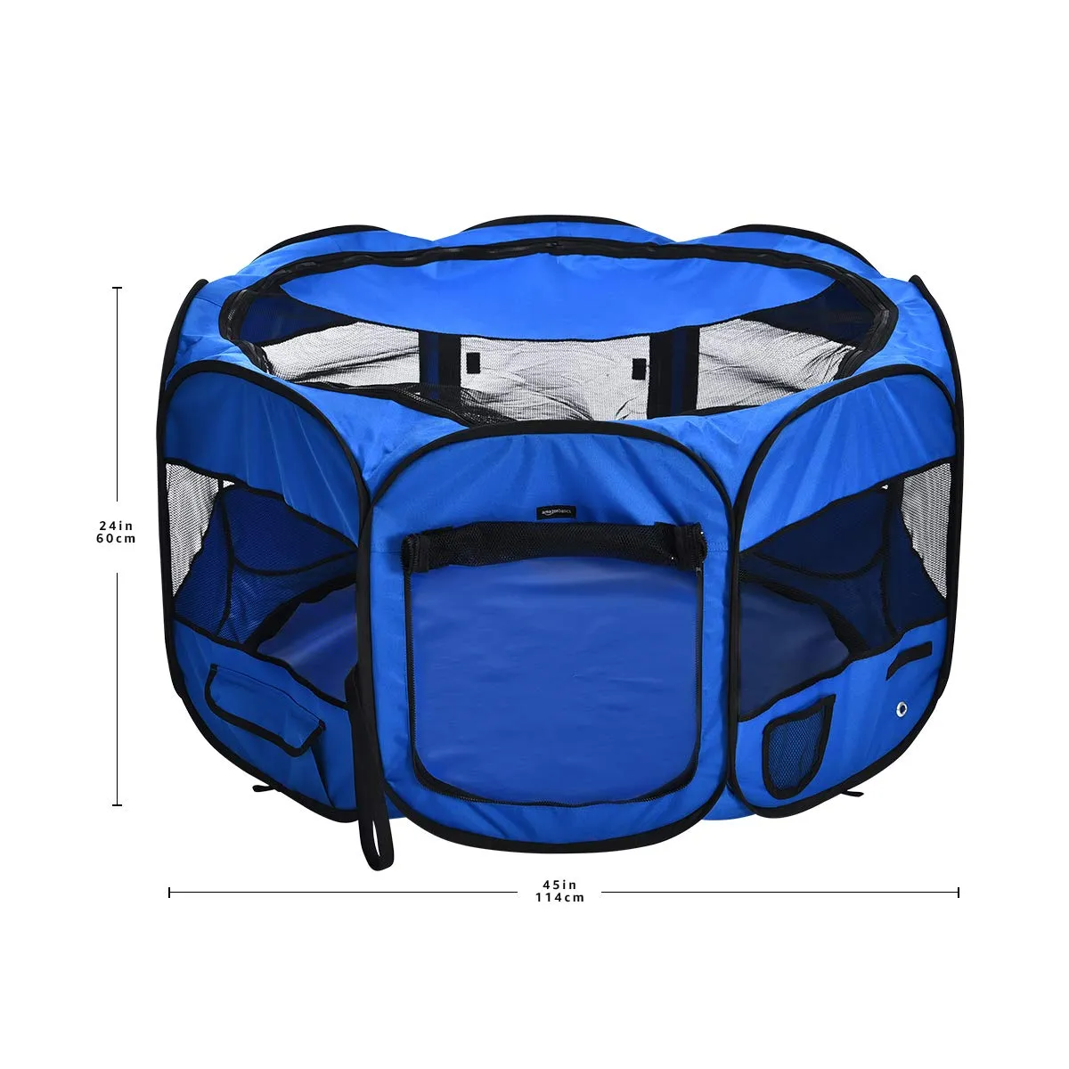 Amazon Basics Recinto Portatile Ottagonale per Animali Domestici, 114 cm, Blu - immagine 4