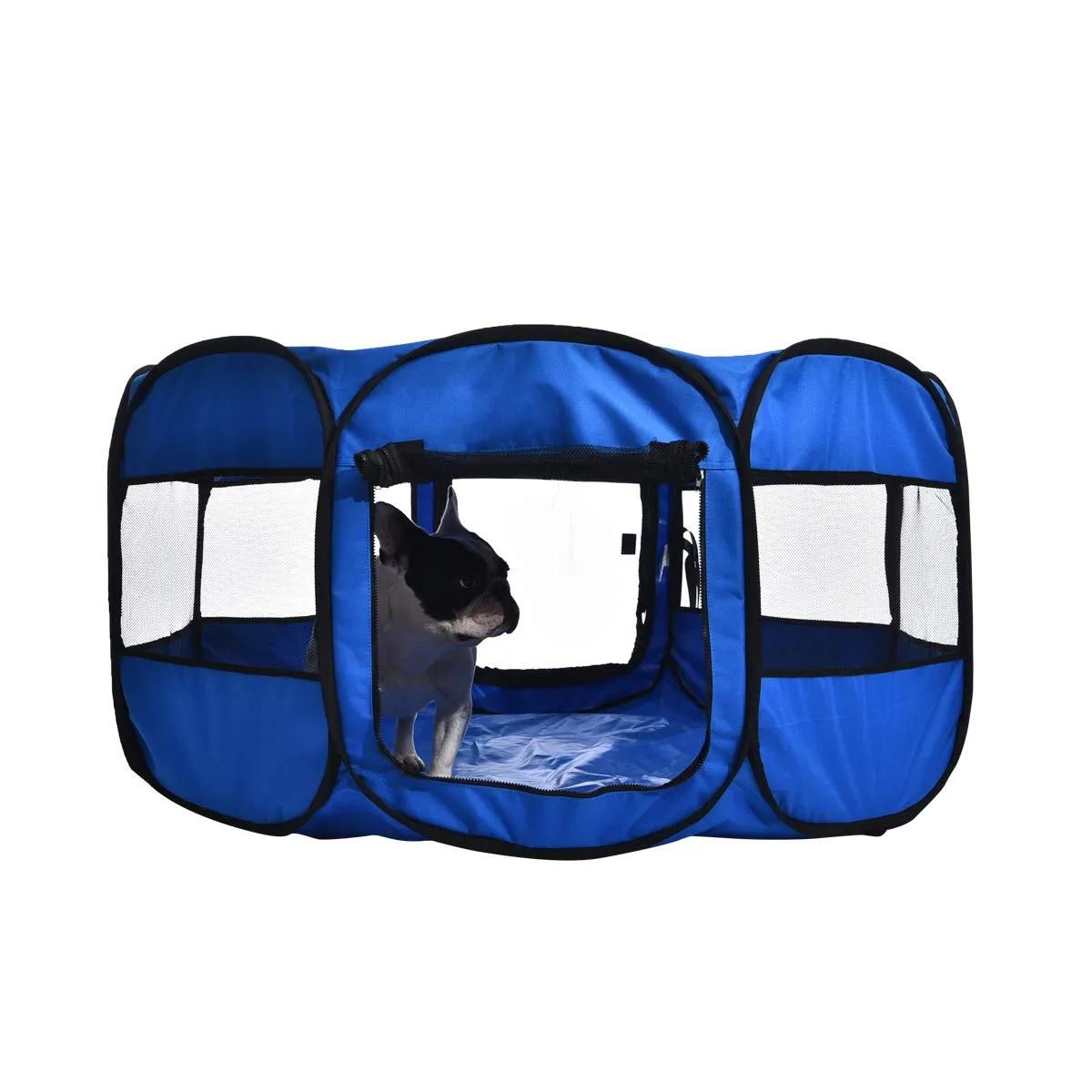 Amazon Basics Recinto Portatile Ottagonale per Animali Domestici, 114 cm, Blu - immagine 5