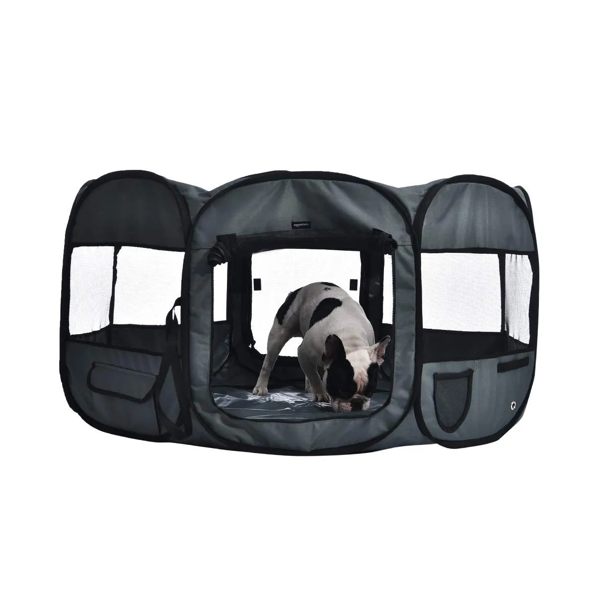 Amazon Basics Recinto Ottagonale Portatile per Animali Domestici, 114 cm, Grigio - immagine 1