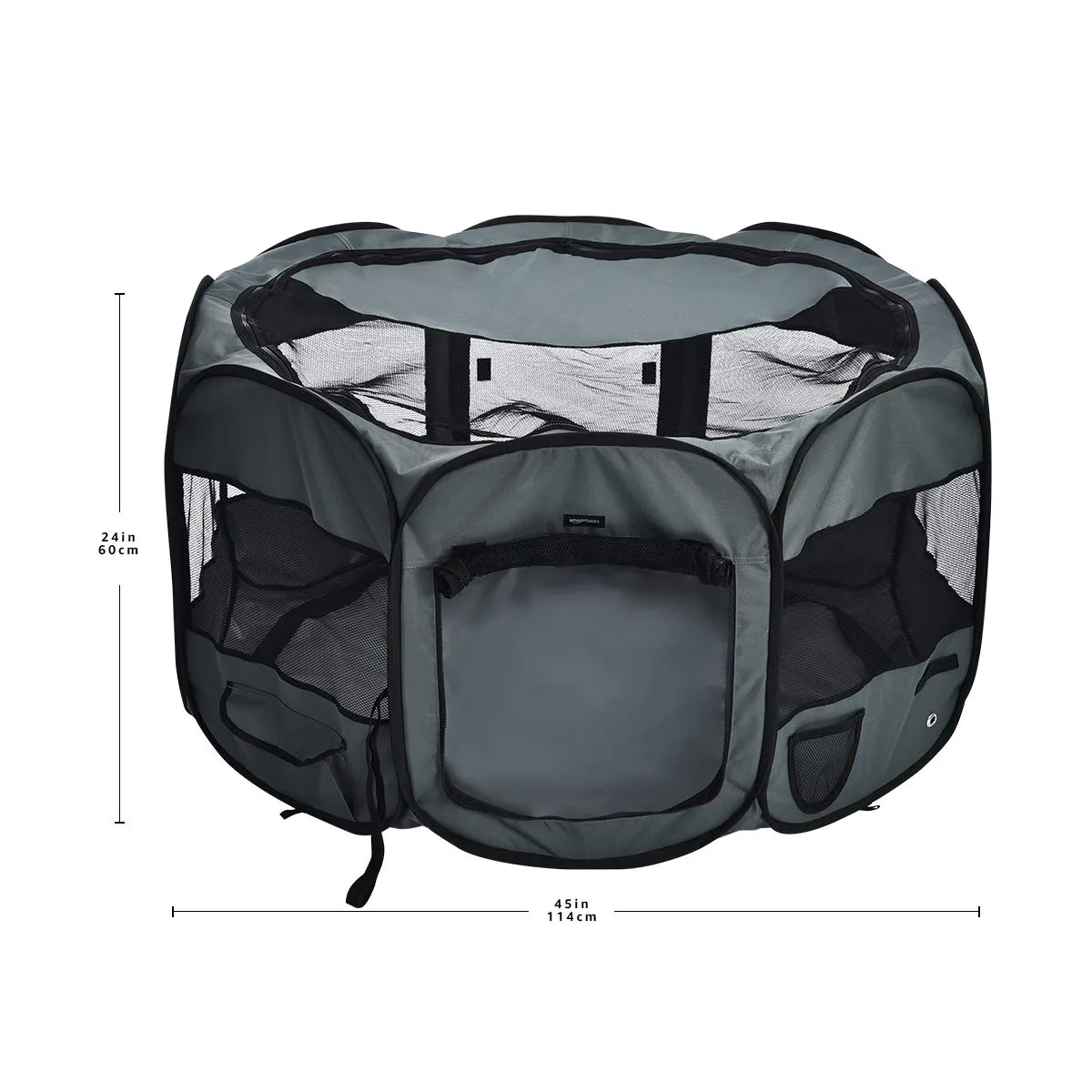 Amazon Basics Recinto Ottagonale Portatile per Animali Domestici, 114 cm, Grigio - immagine 8