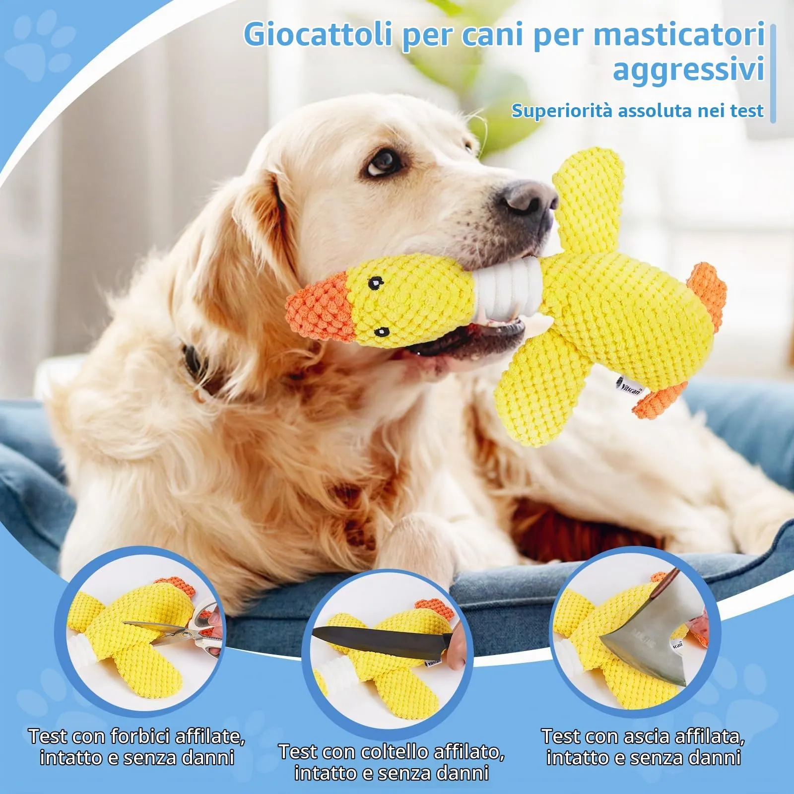 Vitscan Giocattoli in Peluche a Forma di Oca per Cani, Giocattolo da Masticare Interattivo per Cuccioli e Cani di Tutte le Taglie - immagine 2