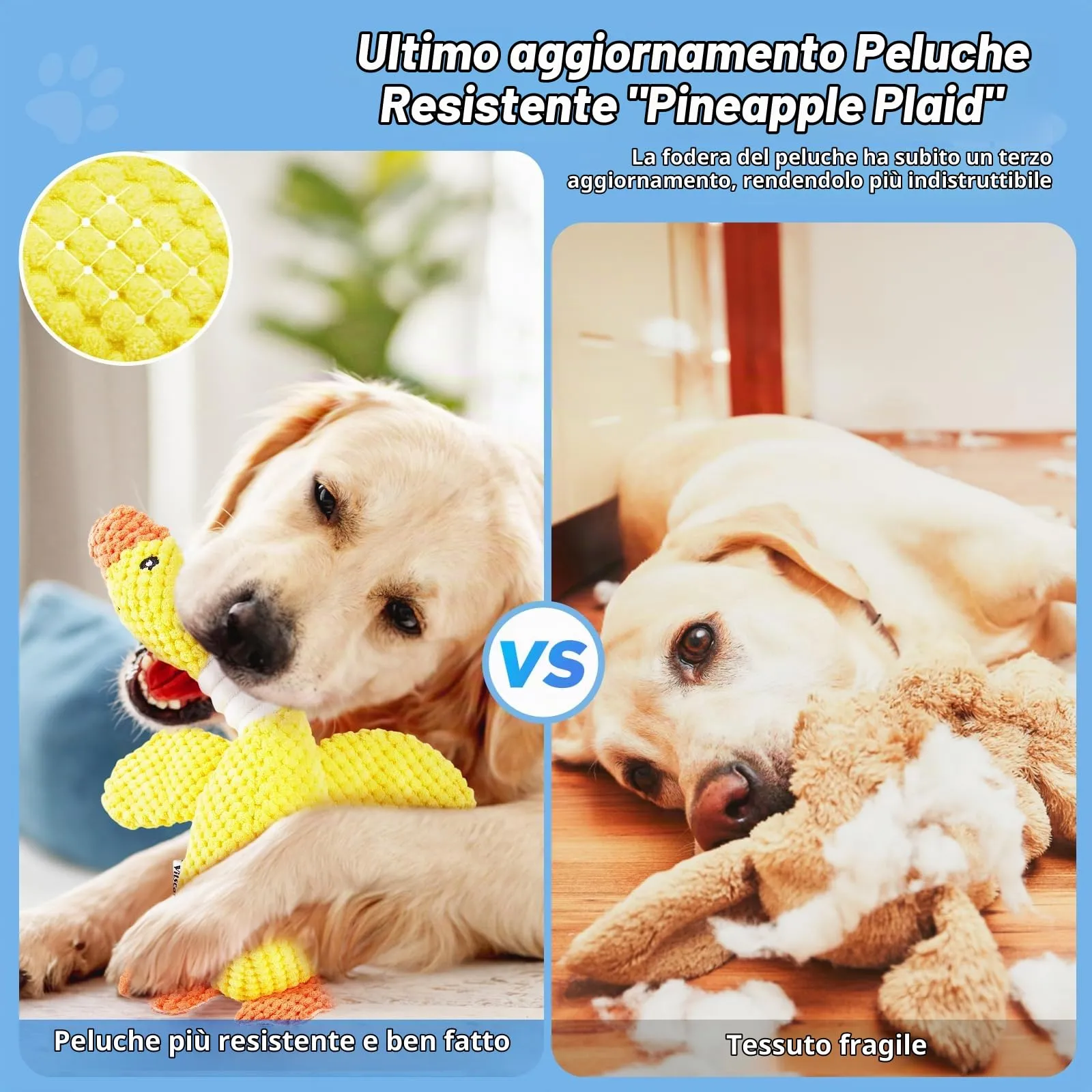 Vitscan Giocattoli in Peluche a Forma di Oca per Cani, Giocattolo da Masticare Interattivo per Cuccioli e Cani di Tutte le Taglie - immagine 3