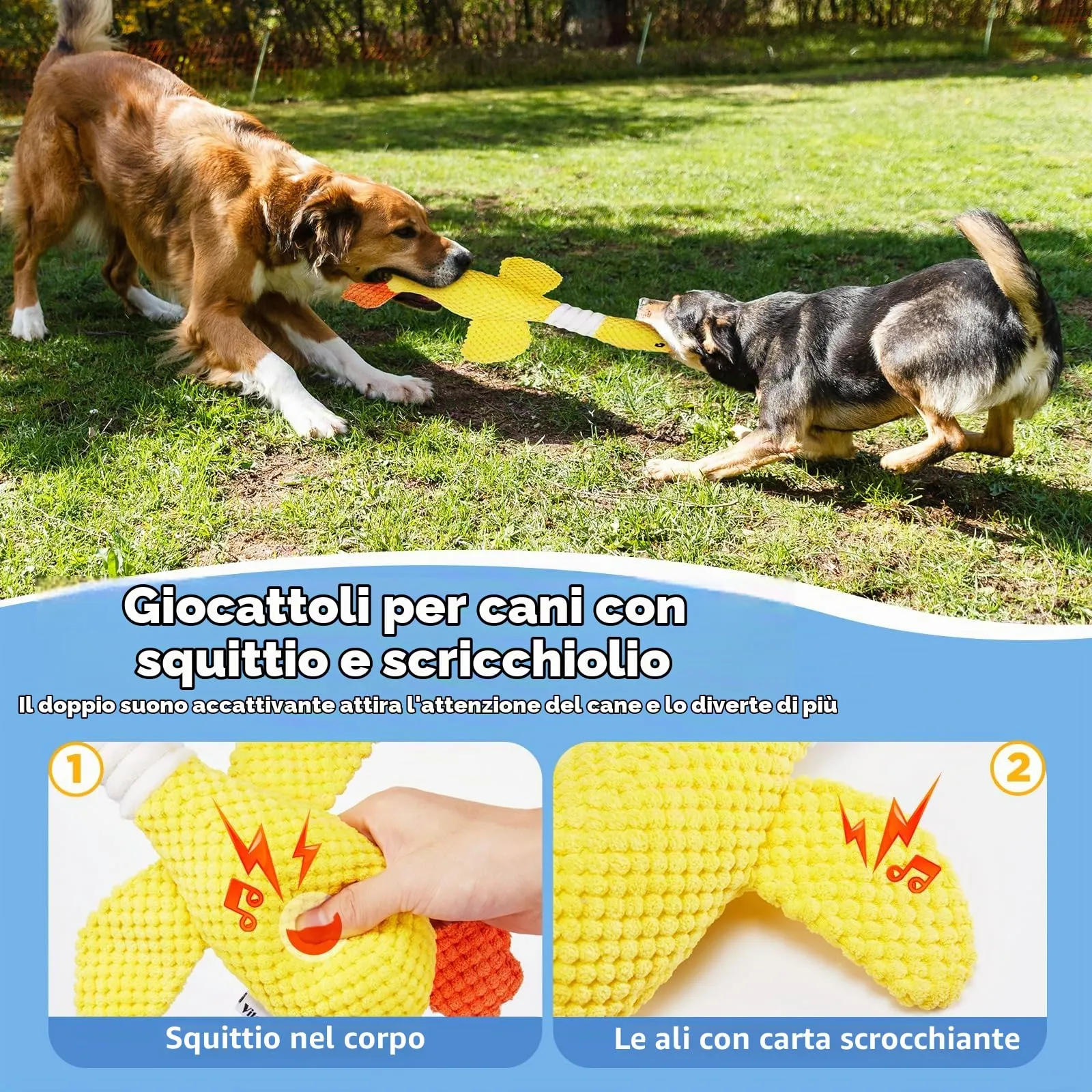 Vitscan Giocattoli in Peluche a Forma di Oca per Cani, Giocattolo da Masticare Interattivo per Cuccioli e Cani di Tutte le Taglie - immagine 5
