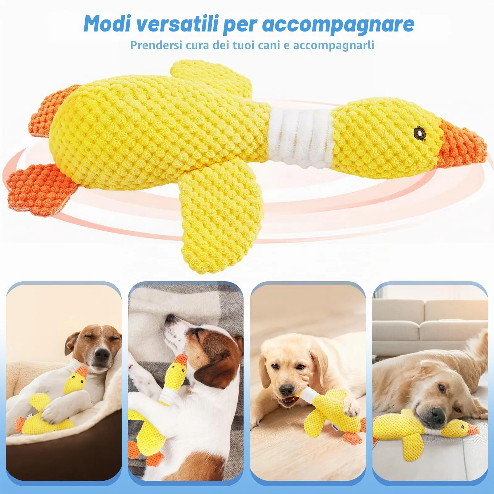 Vitscan Giocattoli in Peluche a Forma di Oca per Cani, Giocattolo da Masticare Interattivo per Cuccioli e Cani di Tutte le Taglie - immagine 7