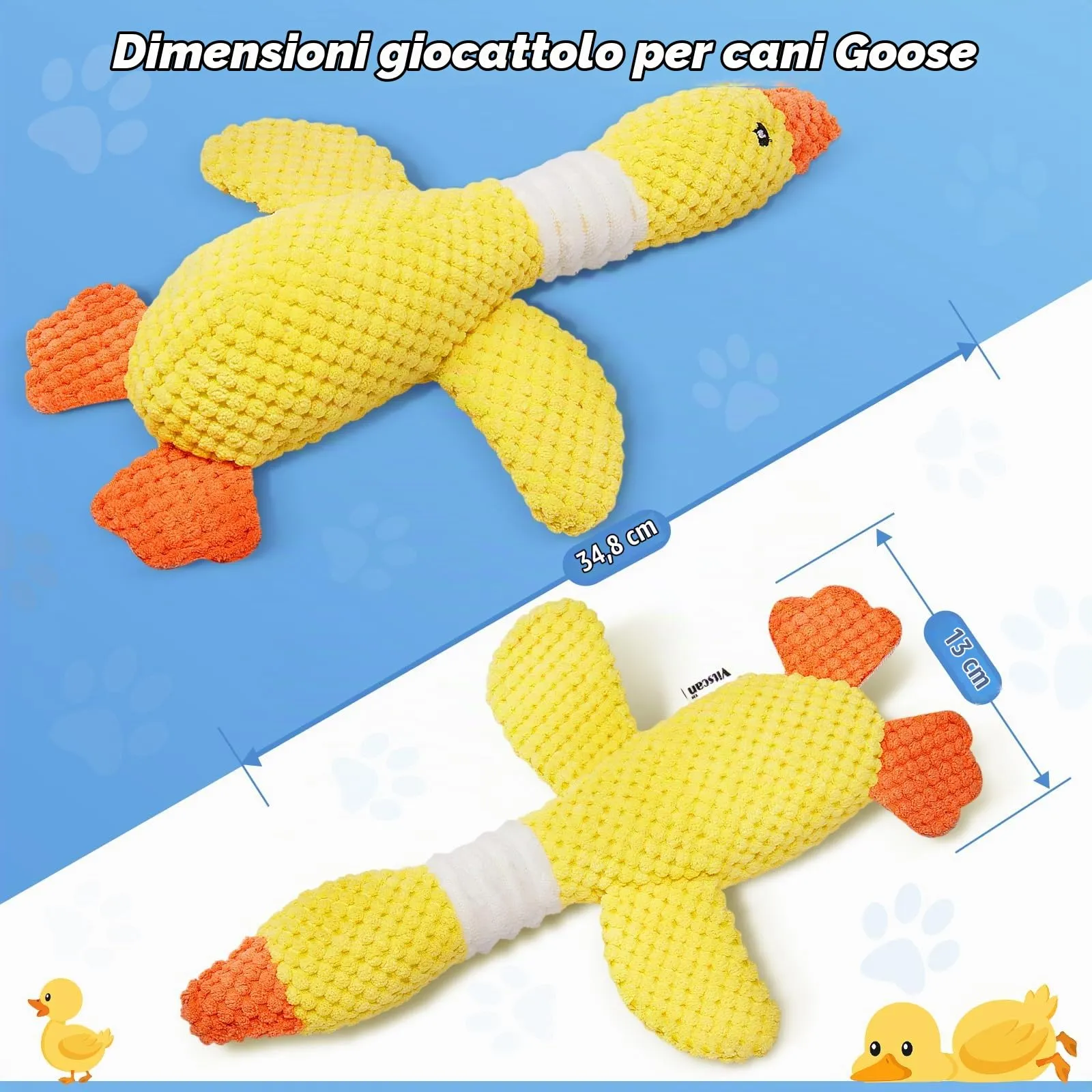 Vitscan Giocattoli in Peluche a Forma di Oca per Cani, Giocattolo da Masticare Interattivo per Cuccioli e Cani di Tutte le Taglie - immagine 8