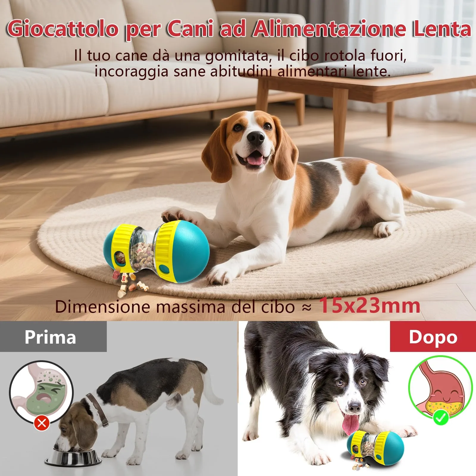 Dufuso Giocattolo per cane Intelligenza Slow Feeder Interattivo, Verde - immagine 4