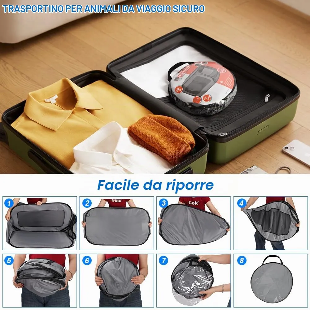 Aomig Recinto per Cani e Gatti Pieghevole, Box Traspirante Portatile 93 x 54 x 54 cm con Borsa da Trasporto - immagine 5