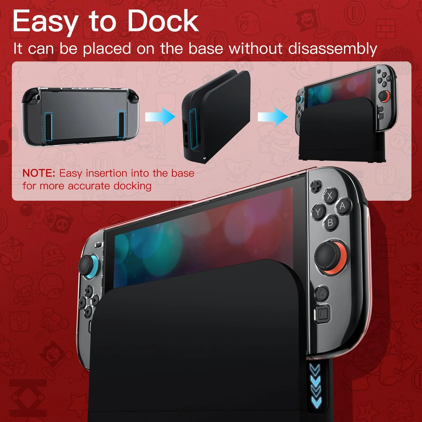 JETech Custodia Dockable per Nintendo Switch 2 (2025), Trasparente - immagine 3