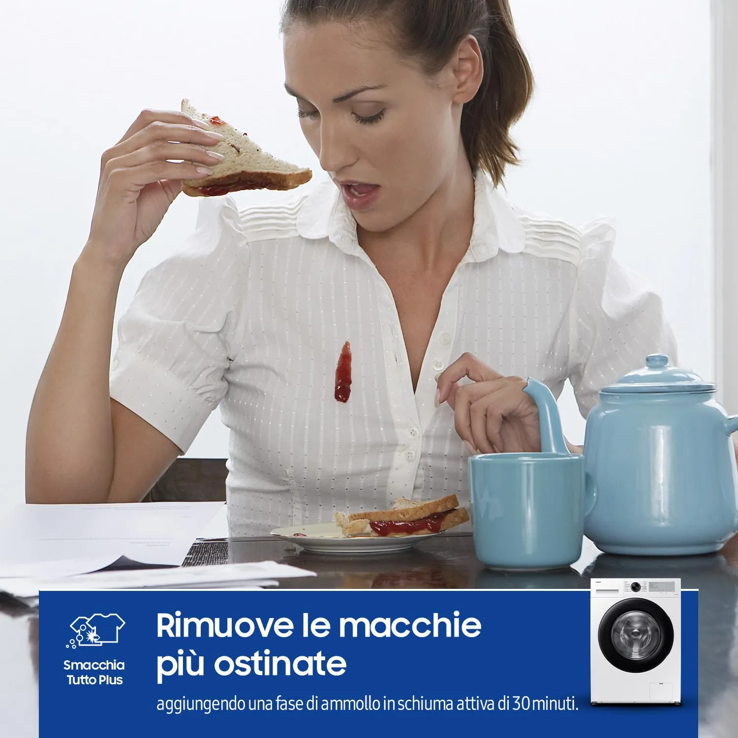 Samsung Crystal Clean WW80CGC04DAHET Lavatrice Libera Installazione 8 kg 1400 RPM Wifi Ecobubble Vapore Igienizzante Carica Frontale - immagine 6