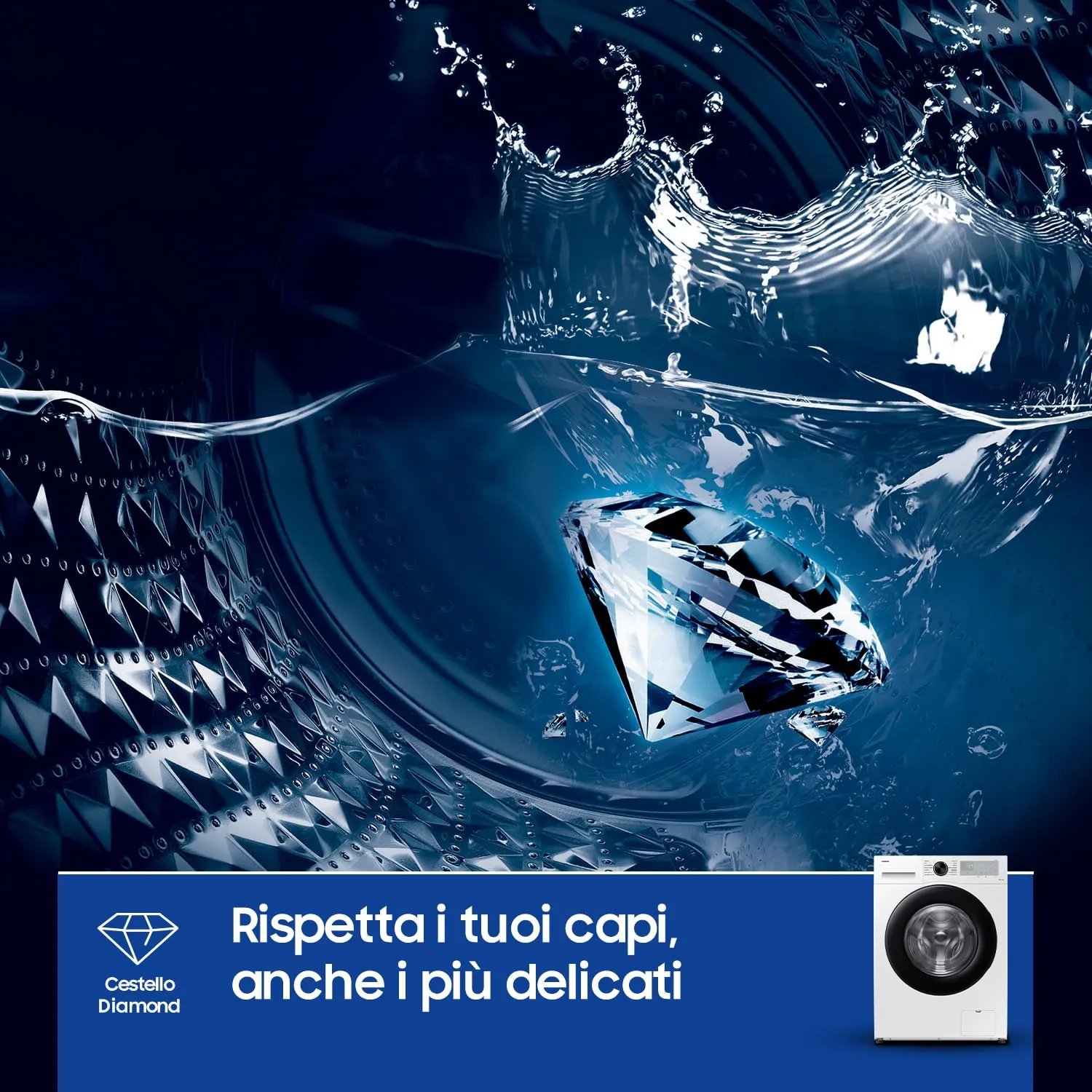 Samsung Crystal Clean WW80CGC04DAHET Lavatrice Libera Installazione 8 kg 1400 RPM Wifi Ecobubble Vapore Igienizzante Carica Frontale - immagine 7
