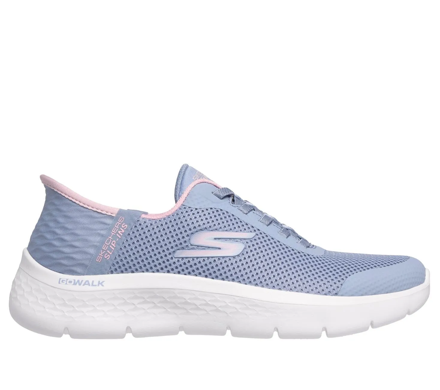 Skechers Go Walk Flex Grand Entry Trainers, Periwinkle Textile/Pink Trim, 35.5 EU - immagine 2