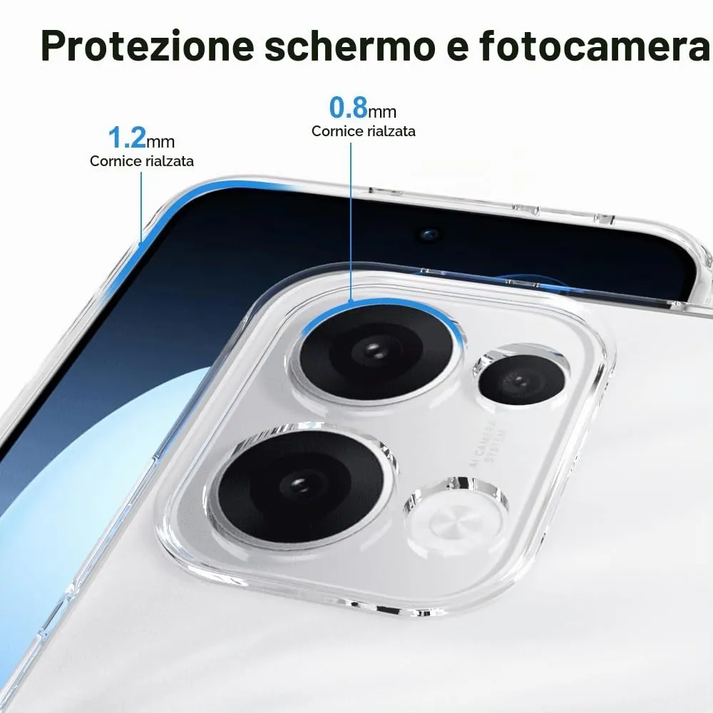 Captor Cover Oppo Reno 13 5G, Silicone Trasparente Anti-Ingiallimento - immagine 2