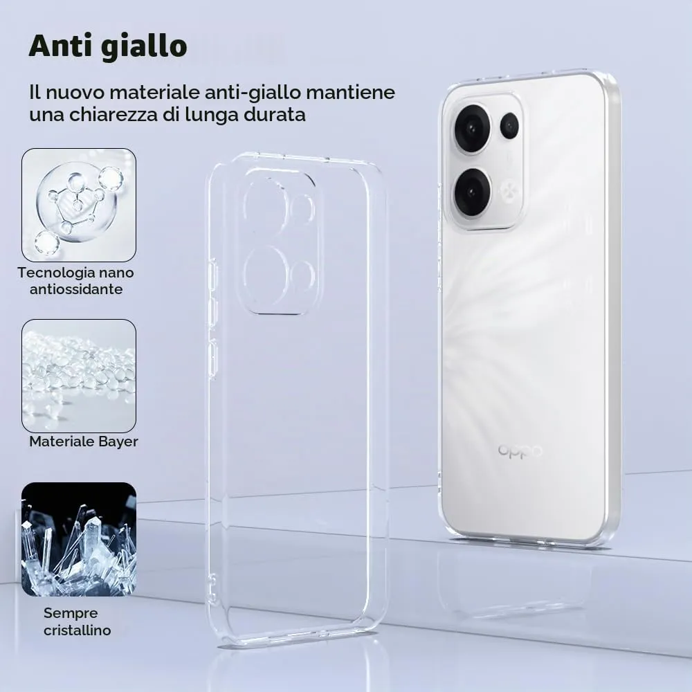 Captor Cover Oppo Reno 13 5G, Silicone Trasparente Anti-Ingiallimento - immagine 4