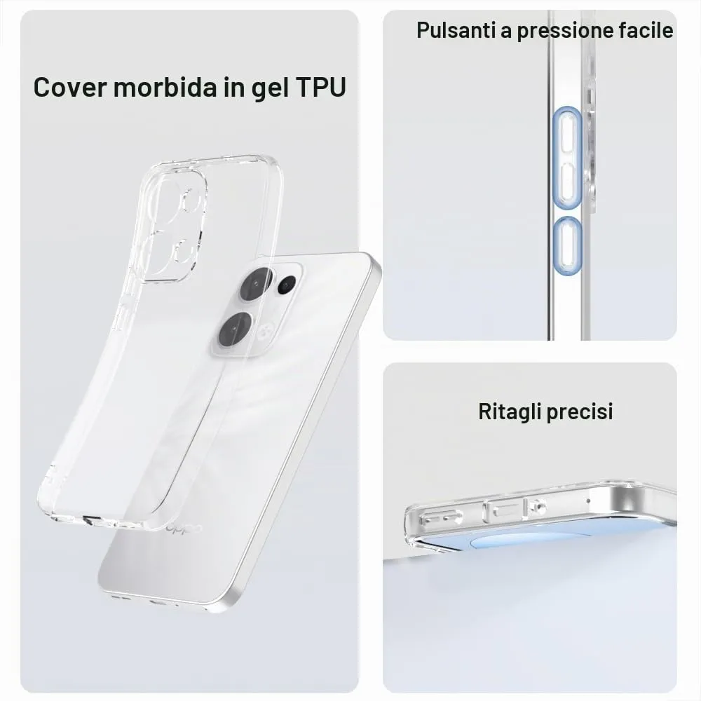 Captor Cover Oppo Reno 13 5G, Silicone Trasparente Anti-Ingiallimento - immagine 5