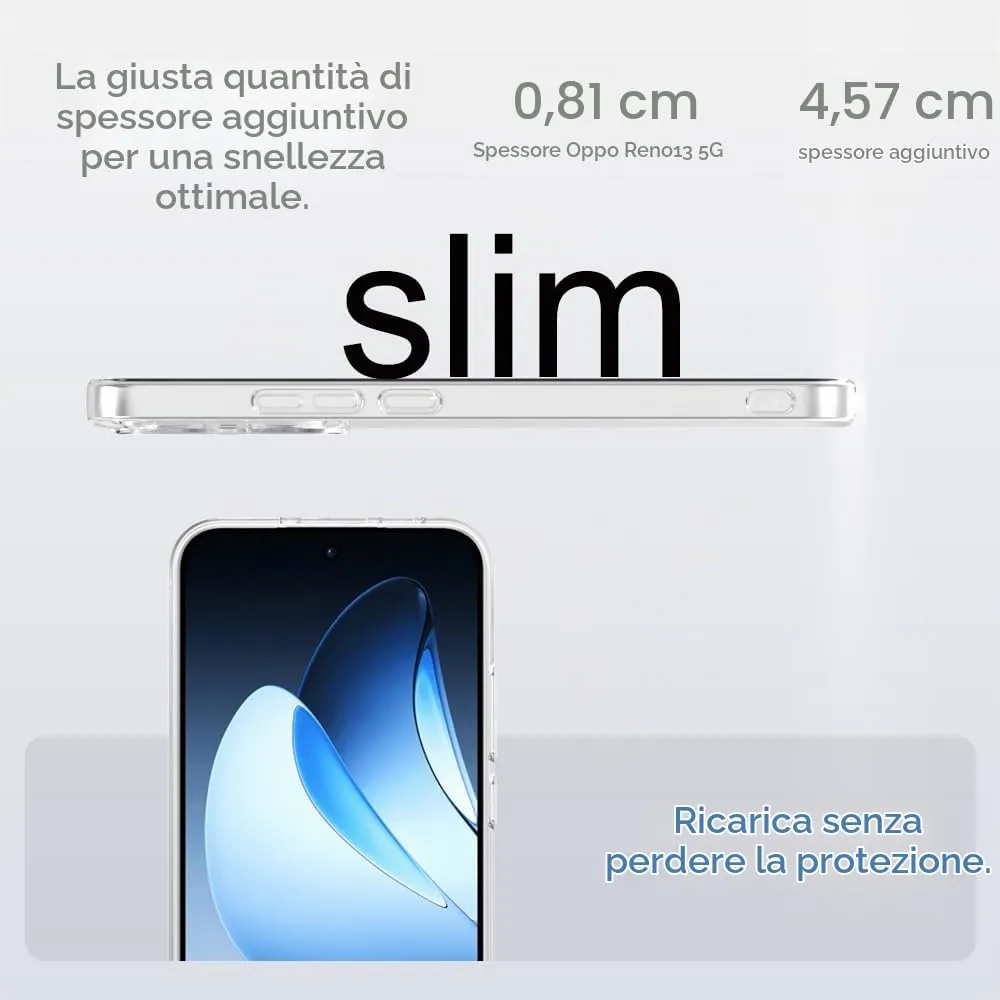Captor Cover Oppo Reno 13 5G, Silicone Trasparente Anti-Ingiallimento - immagine 7