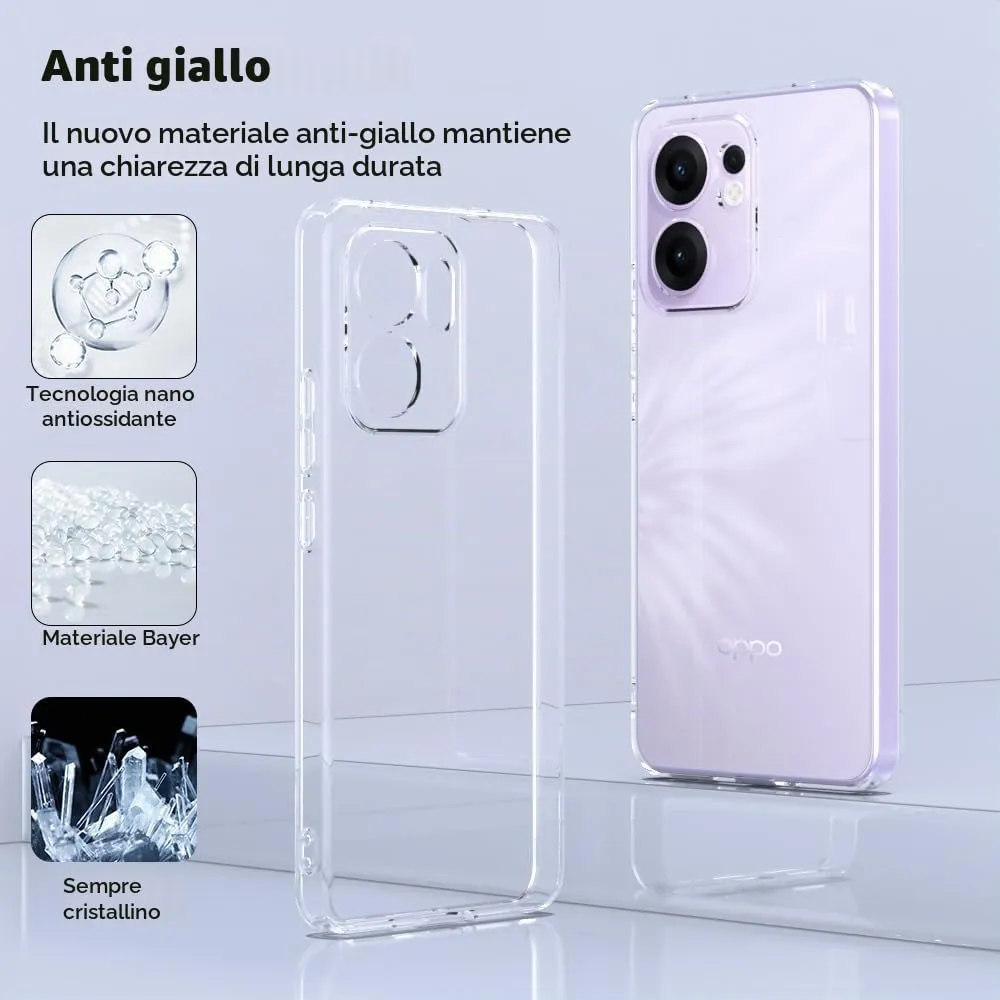 Captor Cover for Oppo Reno 13F / 13FS 5G, Transparent Soft Silicone Case, Anti-Scratch and Anti-Yellowing - immagine 4