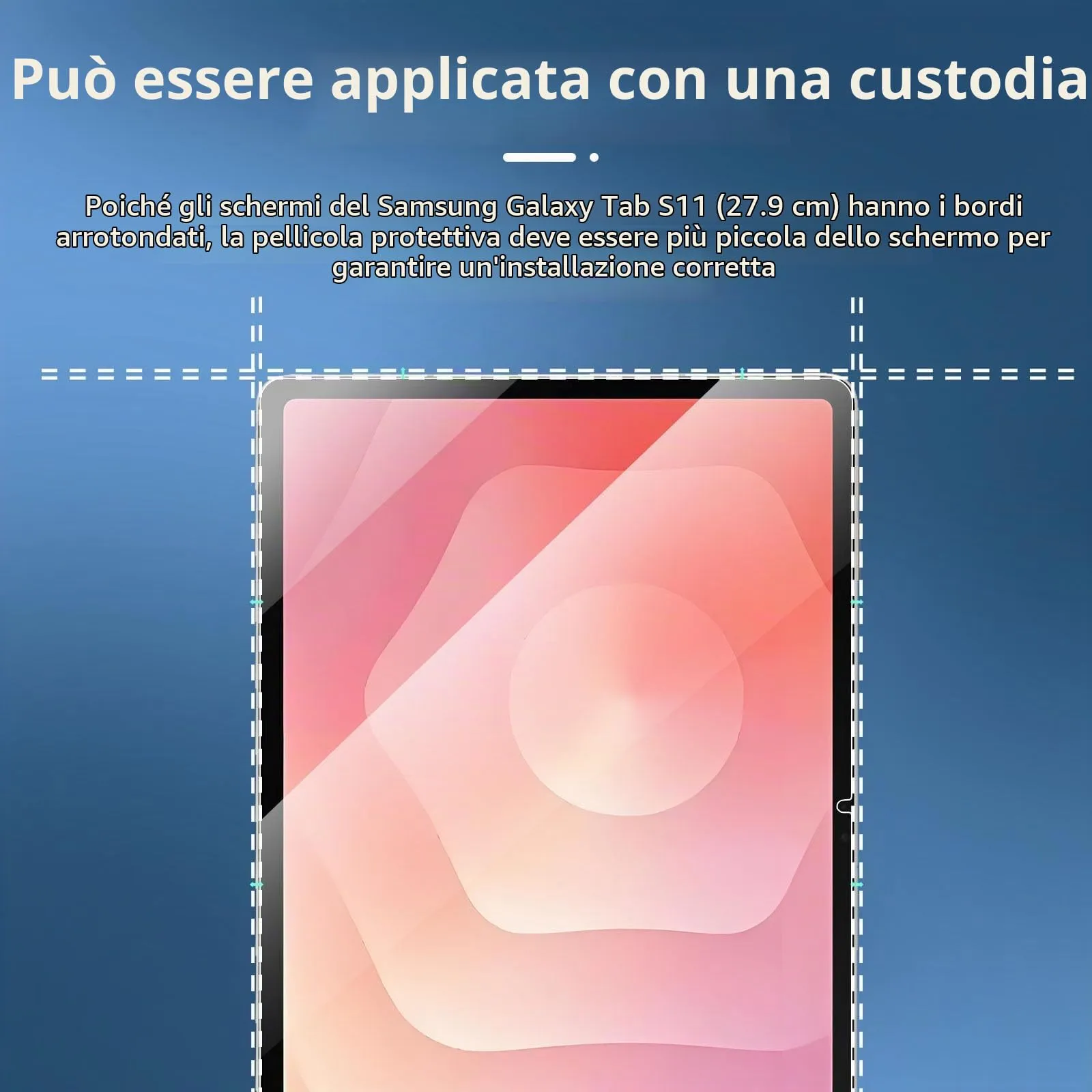 NEW'C Pellicola in Vetro Temperato per Samsung Galaxy Tab S11, 11 pollici, Trasparente (Set di 2) - immagine 3