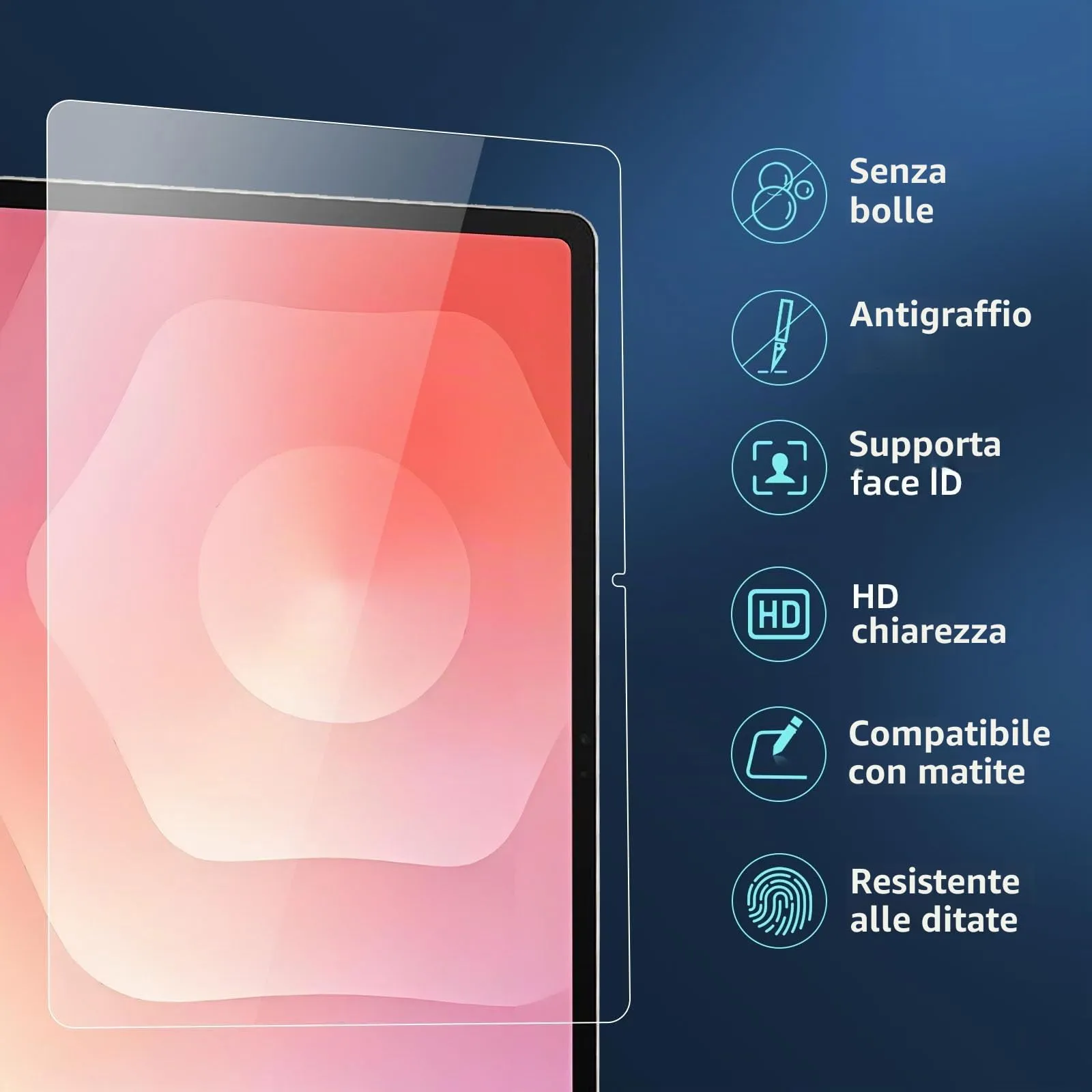 NEW'C Pellicola in Vetro Temperato per Samsung Galaxy Tab S11, 11 pollici, Trasparente (Set di 2) - immagine 4