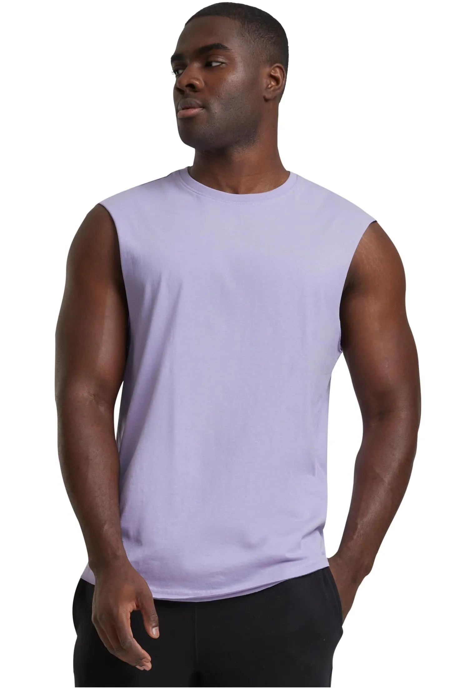 Urban Classics Open Edge Sleeveless Tee - Dustylilac, 4XL - immagine 1