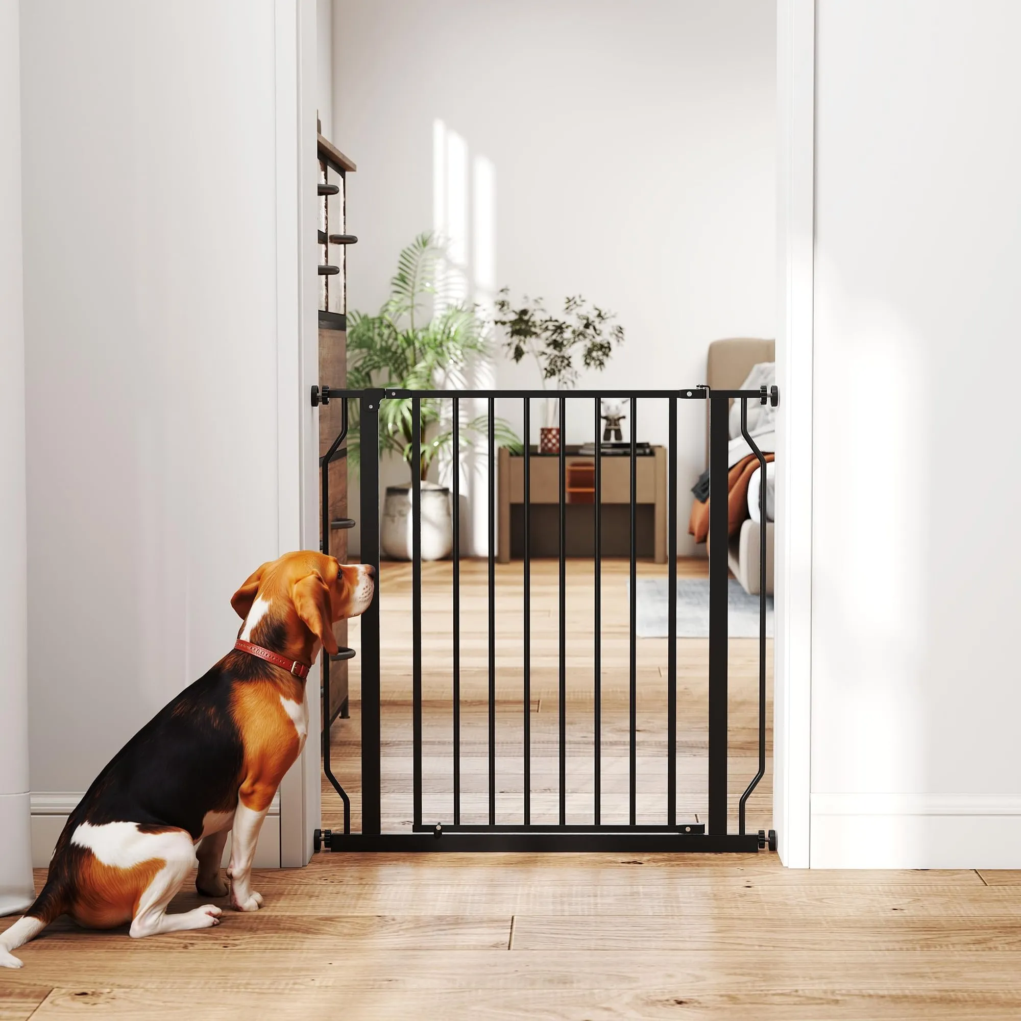 PawHut Cancelletto di Sicurezza per Cani Estensibile, 75-85x76 cm, Nero - immagine 9