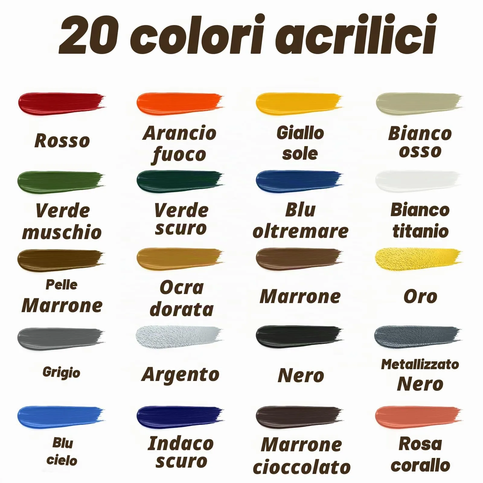 X ARTY HUB Set di Colori Acrilici per Modellismo, 20 Colori e 3 Pennelli - immagine 2