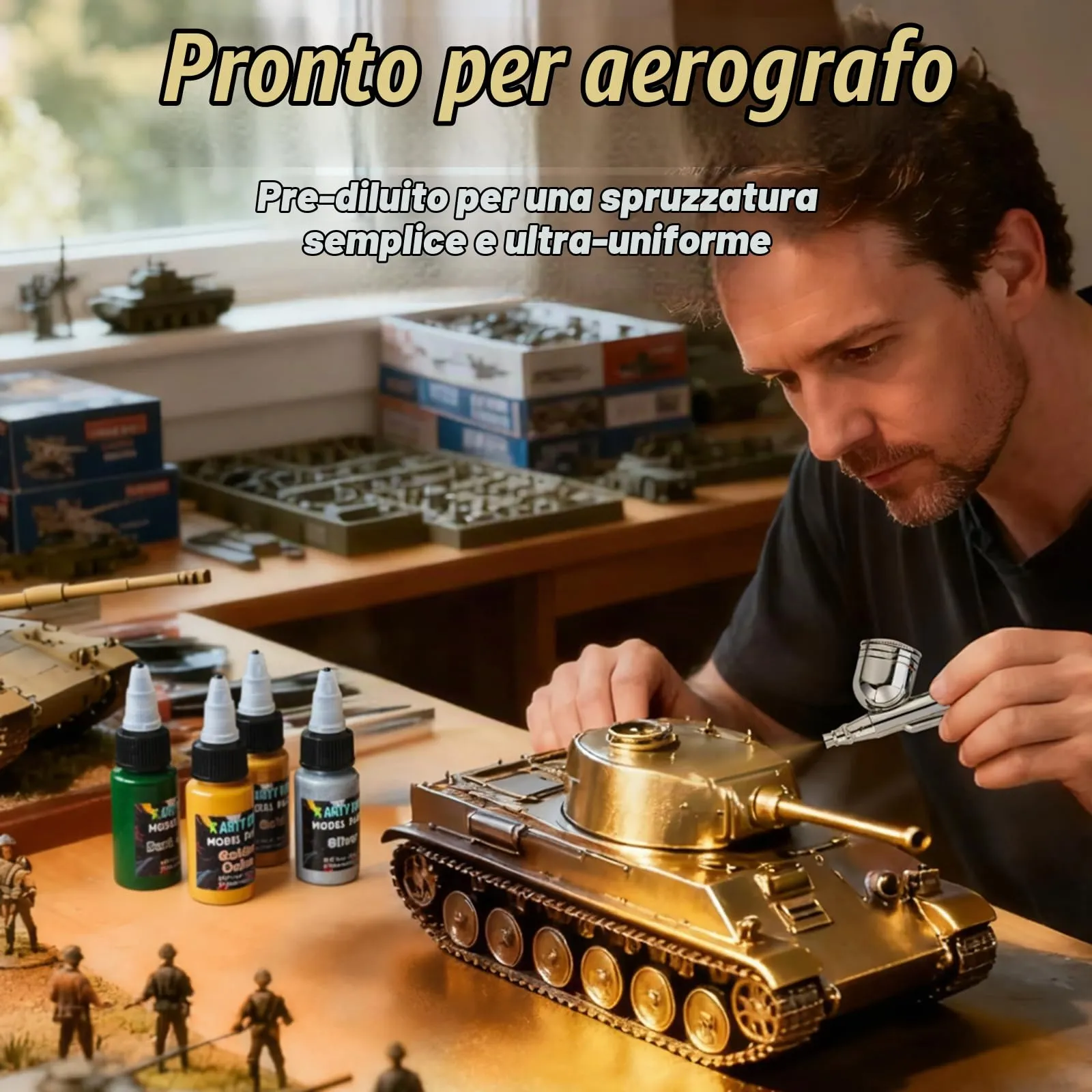 X ARTY HUB Set di Colori Acrilici per Modellismo, 20 Colori e 3 Pennelli - immagine 5