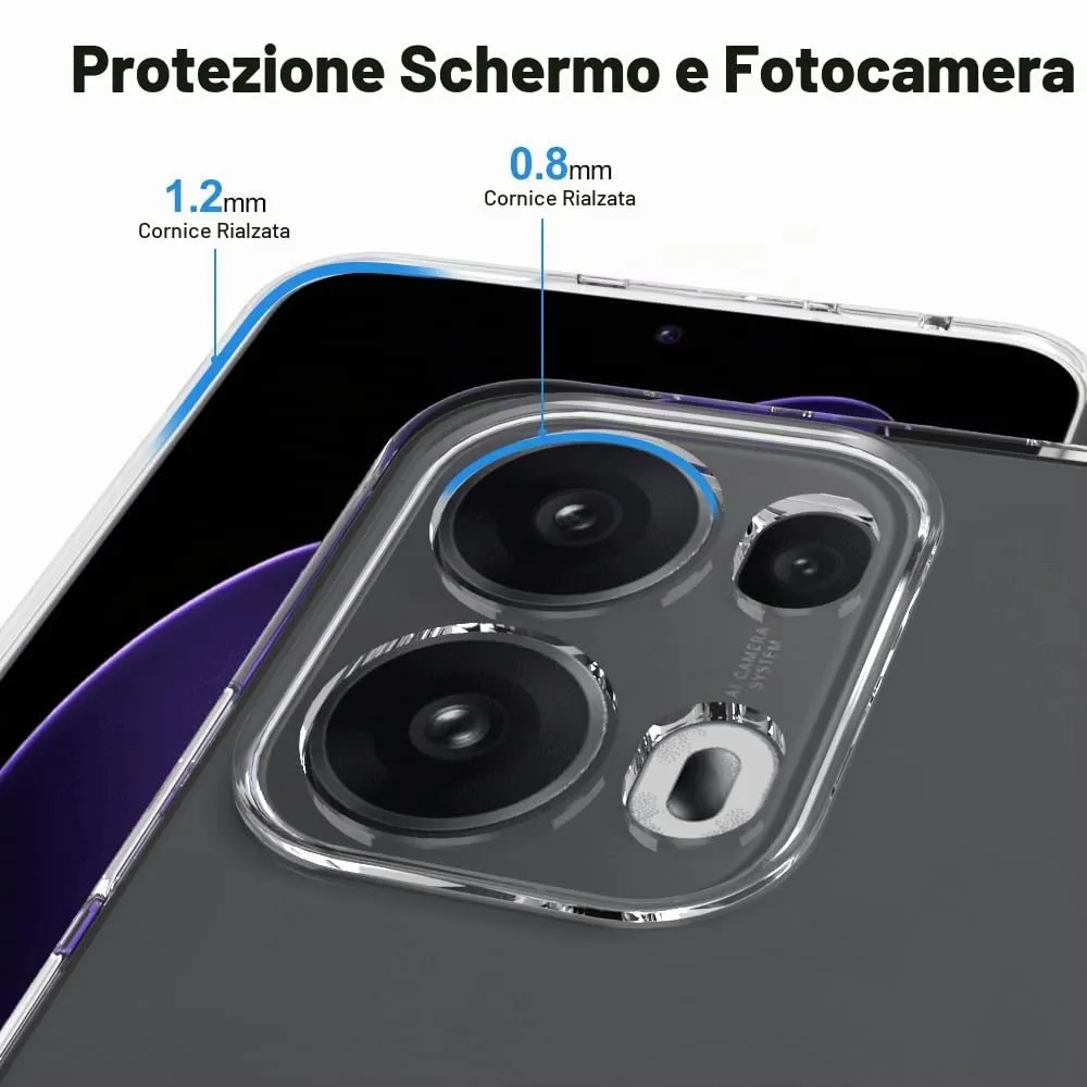 Captor Cover for Oppo Reno 13 Pro 5G, Transparent Soft Silicone Case, Anti-Scratch and Anti-Yellowing - immagine 2