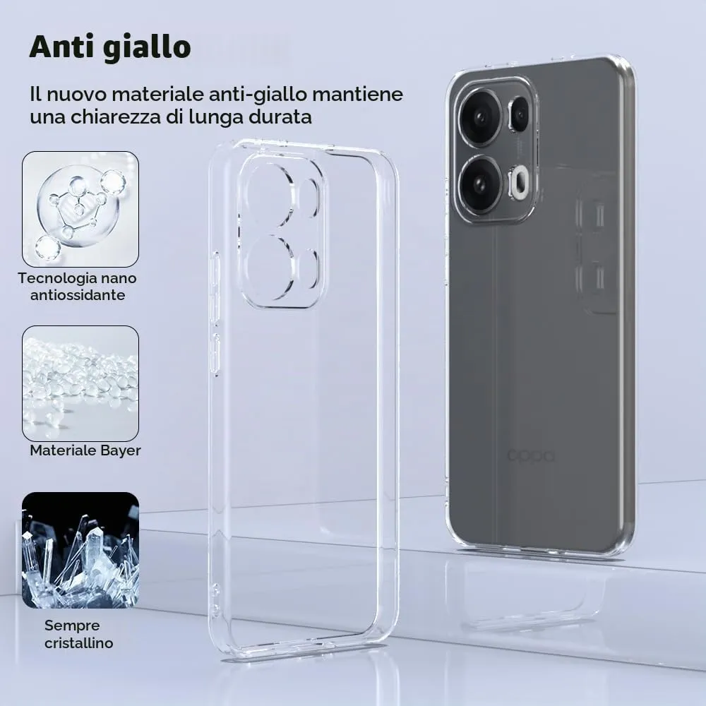 Captor Cover for Oppo Reno 13 Pro 5G, Transparent Soft Silicone Case, Anti-Scratch and Anti-Yellowing - immagine 4