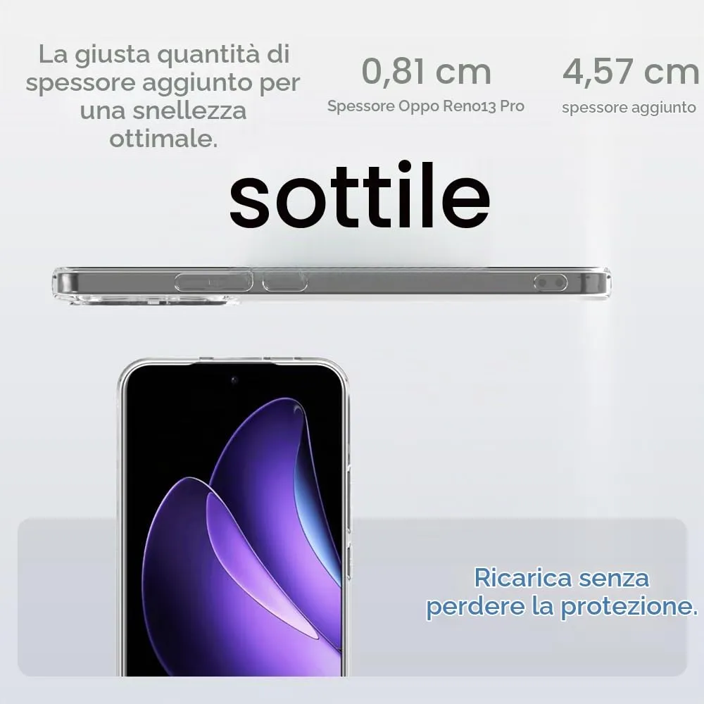 Captor Cover for Oppo Reno 13 Pro 5G, Transparent Soft Silicone Case, Anti-Scratch and Anti-Yellowing - immagine 7