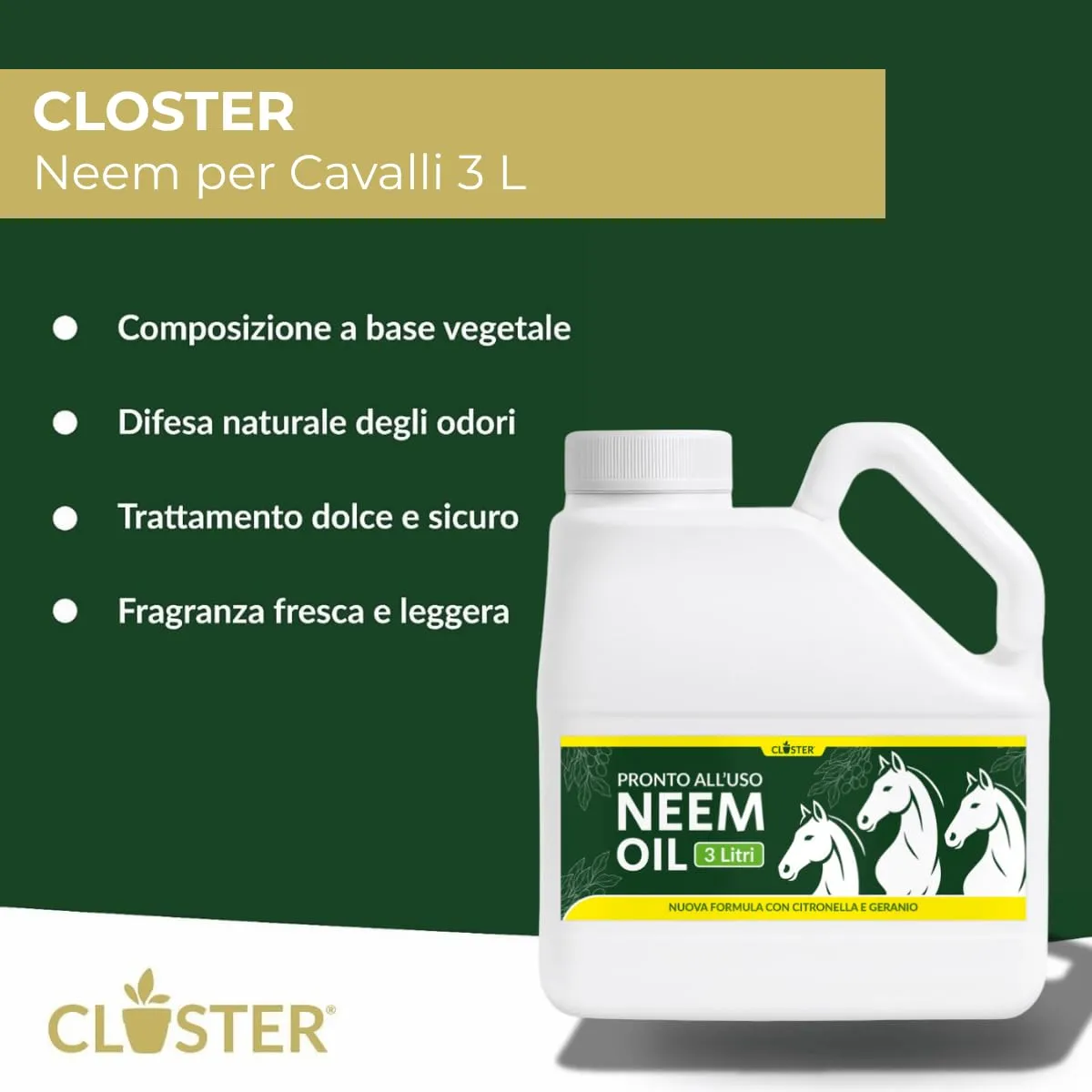 CLOSTER Olio di Neem per Cavalli Spray 3L - immagine 2