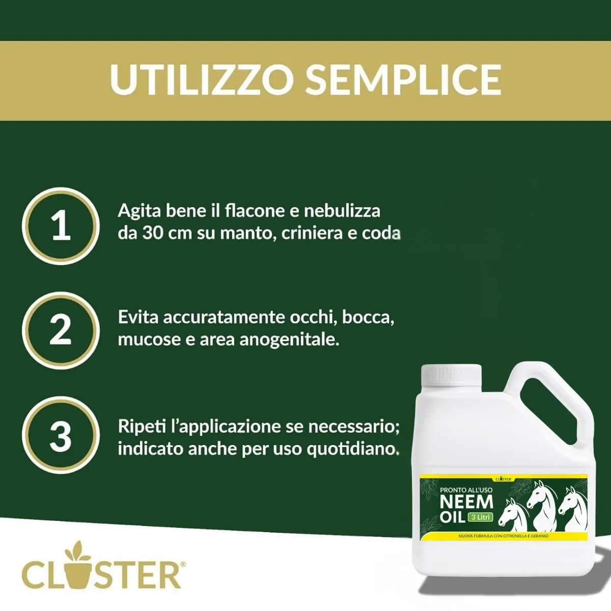 CLOSTER Olio di Neem per Cavalli Spray 3L - immagine 3
