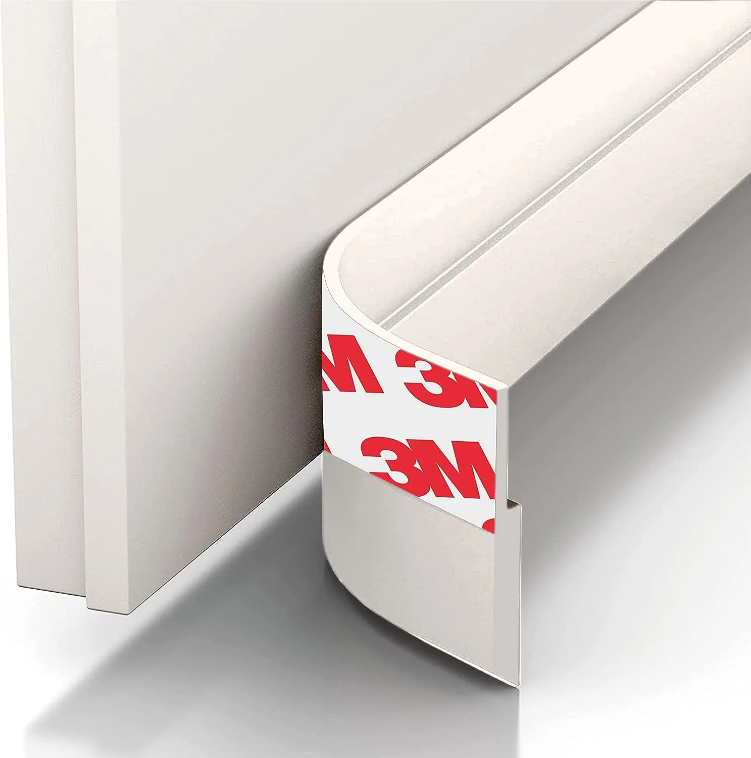 Dpm Tapes Paraspifferi Sottoporta in Silicone con Adesivo 3M, 35 mm x 5 m, Bianco - immagine 3