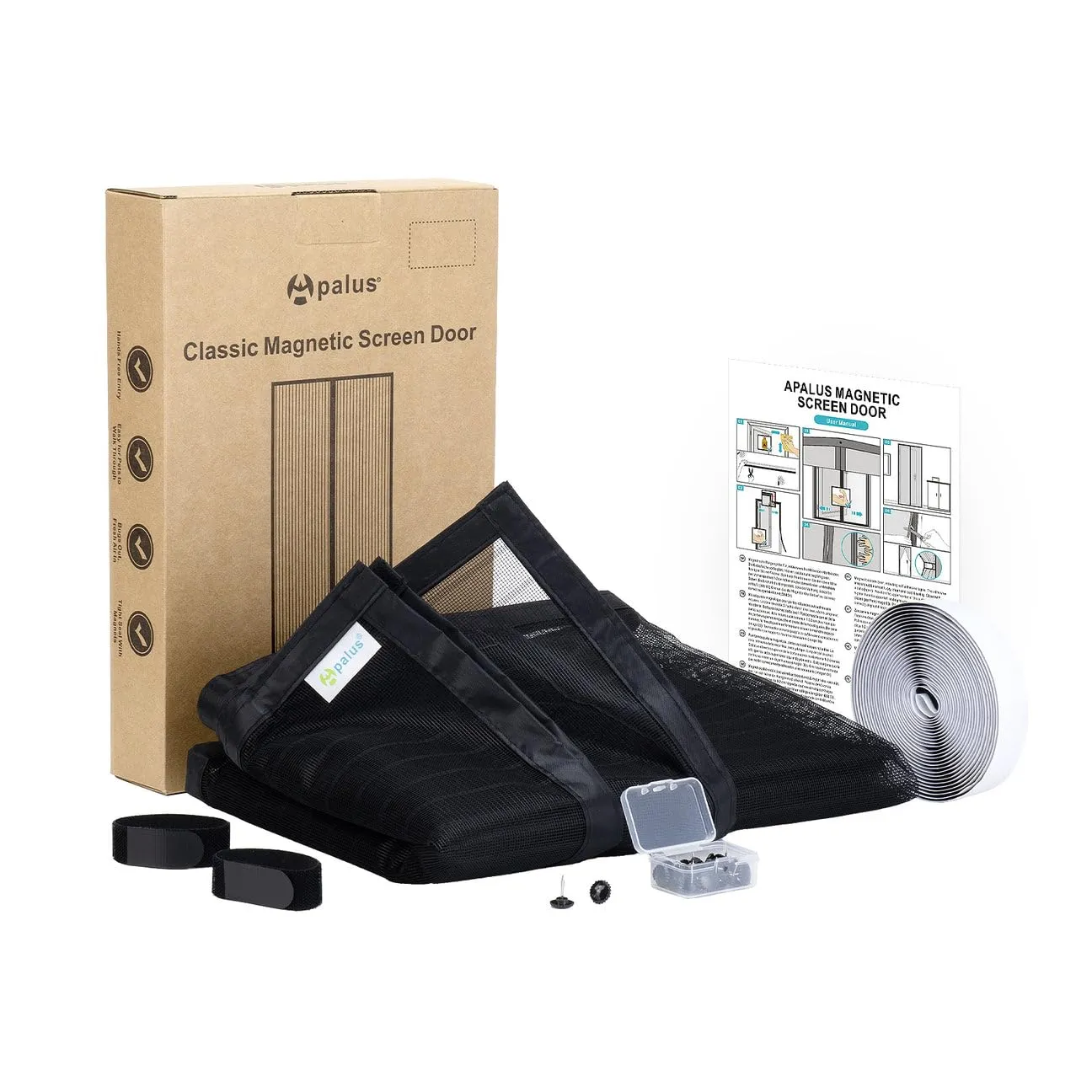 Apalus Zanzariera Magnetica per Porte, 85x210 cm, Nero - immagine 7