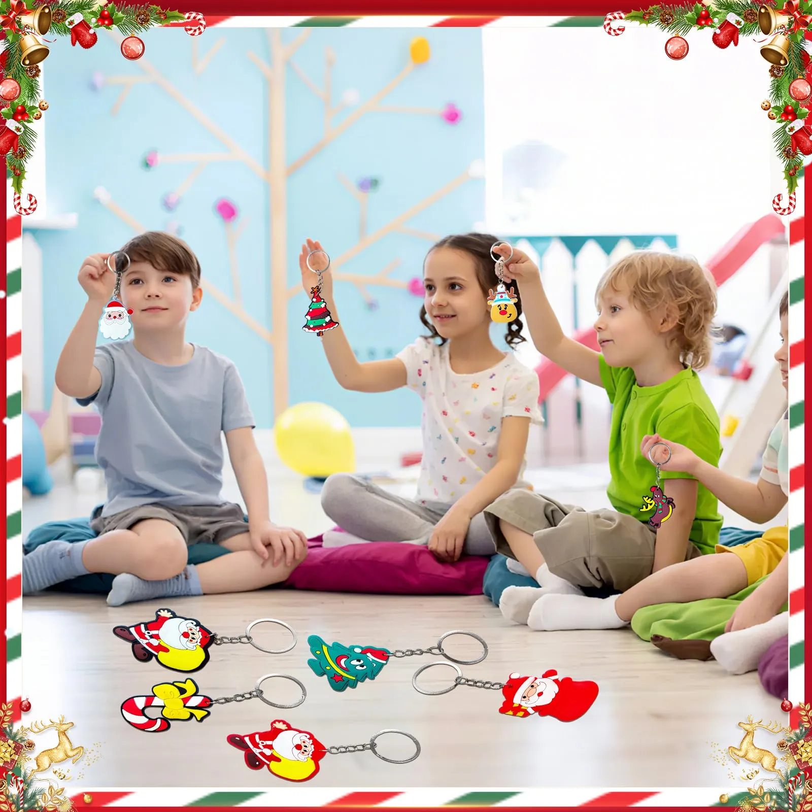 NHDDGR 30 Portachiavi Natalizi in PVC con Ciondoli a Tema Natale - immagine 5