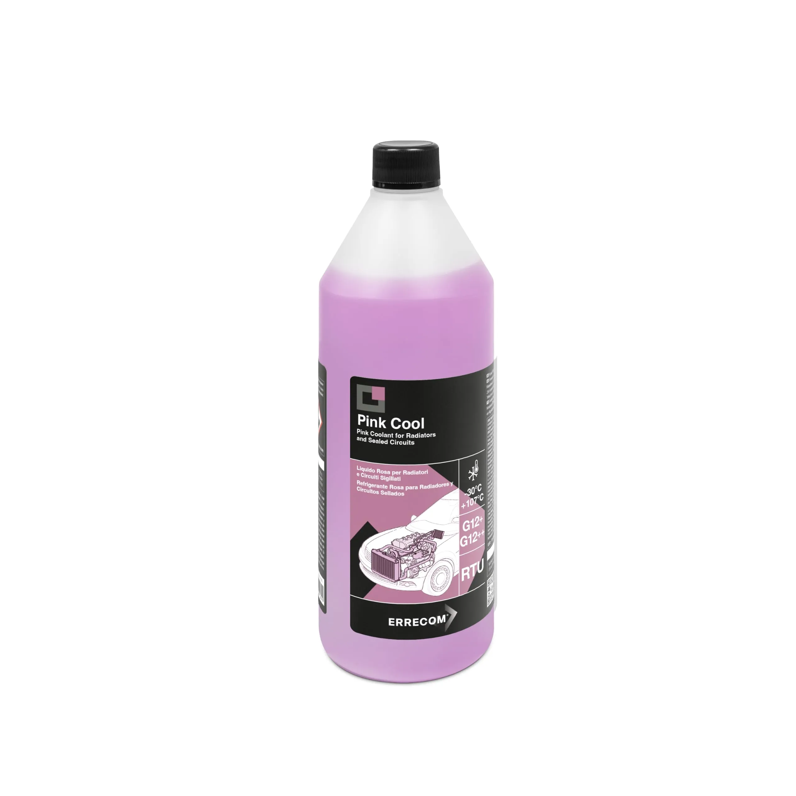 ERRECOM Pink Cool Liquido Radiatore Rosa G12+ G12++ Si-OAT, Pronto all'Uso, 1 Litro - immagine 1